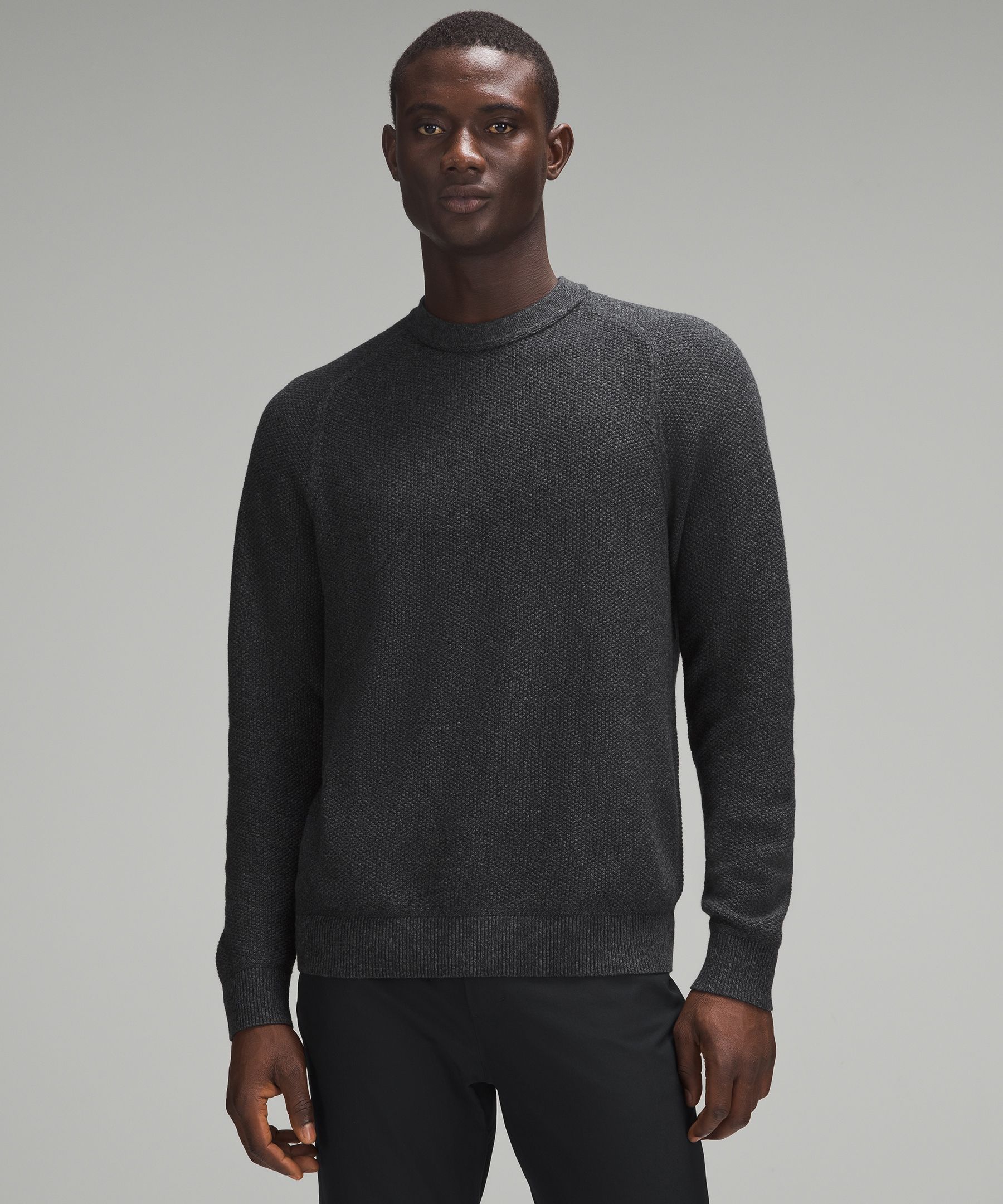 Lululemon Reversible Double-Knit Crew Neck Sweater - Graphite Grey / Black  - lulu fanatics