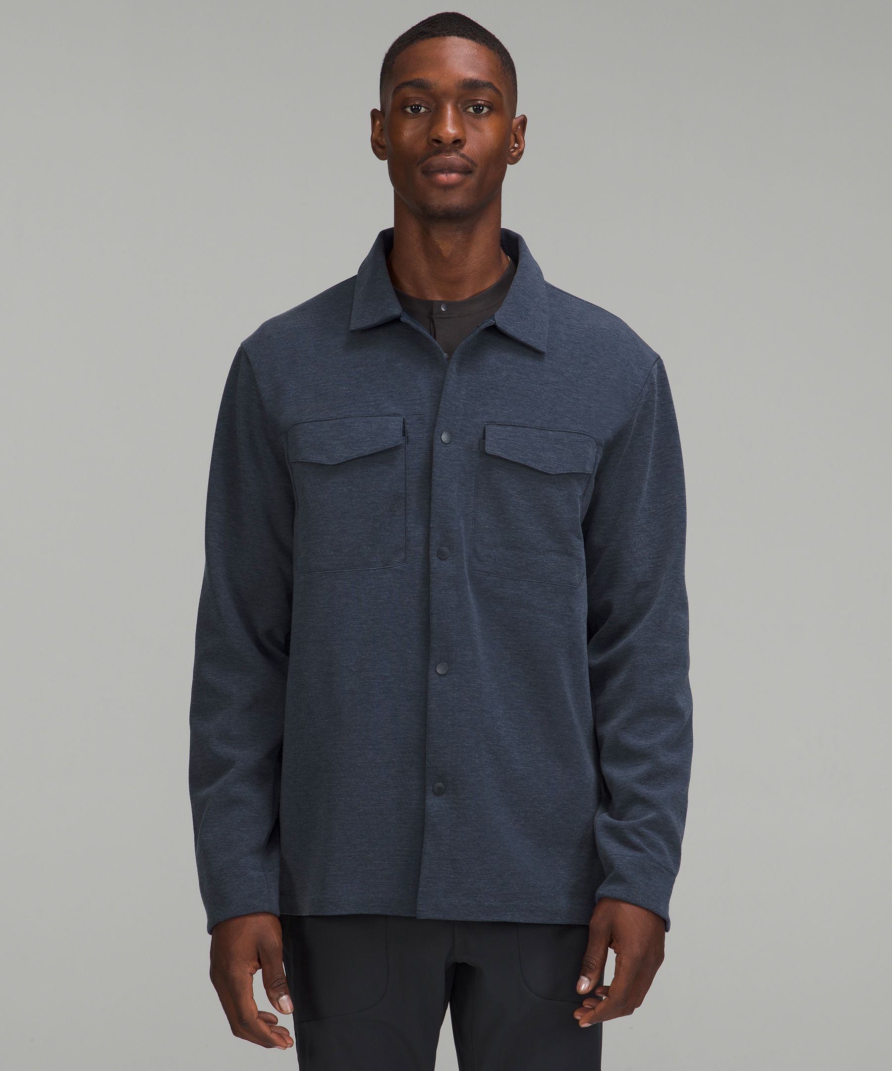 Fit Pic: Gridliner Fleece Overshirt (S); Fundamental Tee (S