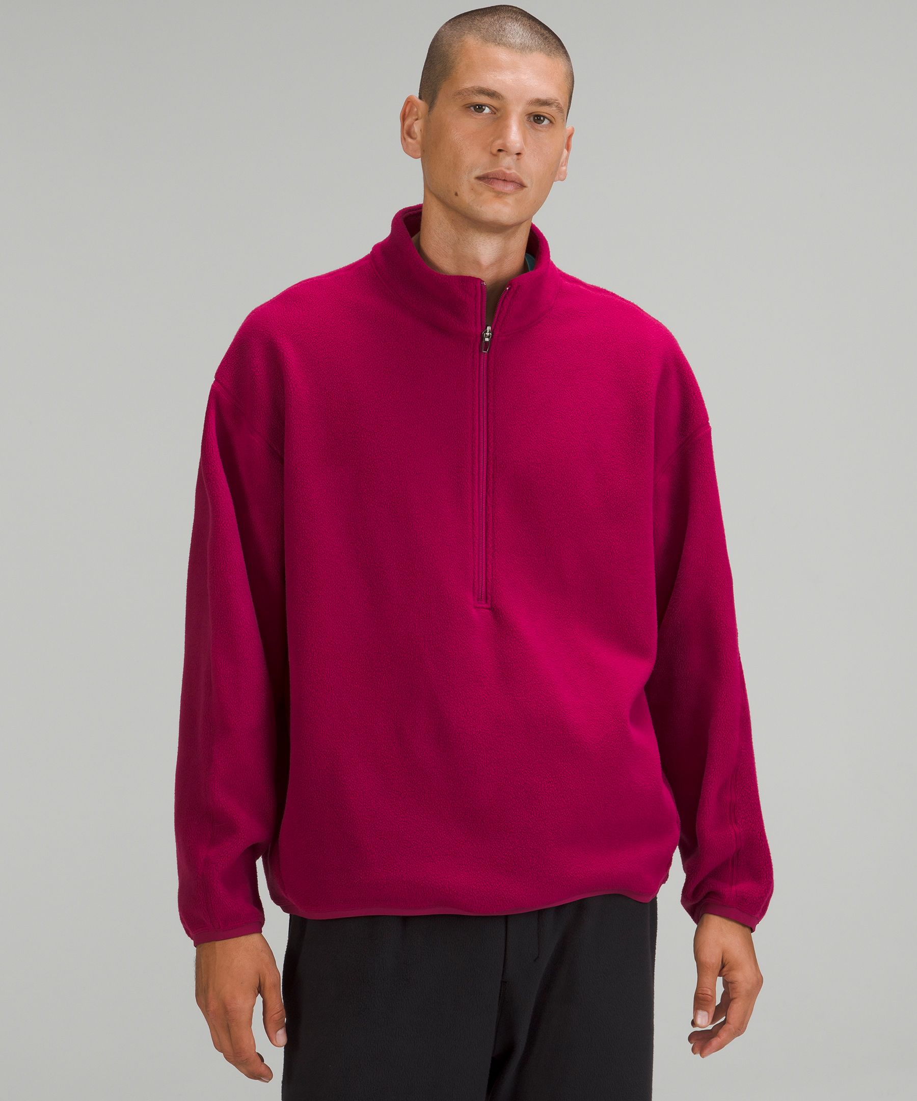 Hot Sale Fleece Half Zip Pullover Sweatshirt Blank Oversized Long