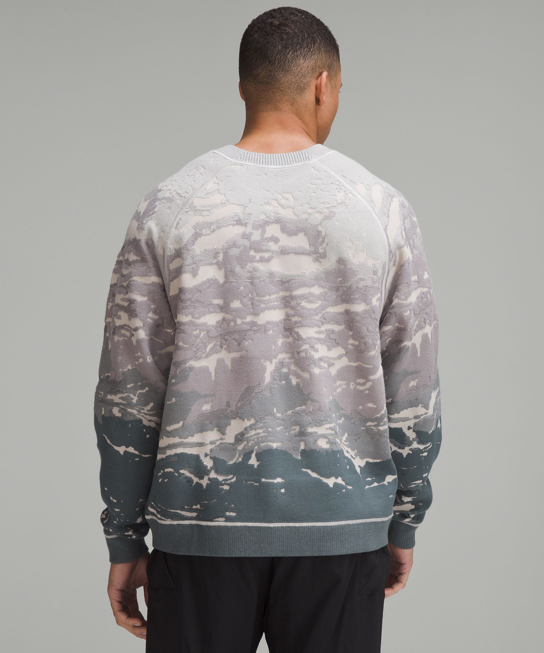 Lululemon Jacquard Multi-Texture Crew Neck Sweater - Heathered Vapor - lulu  fanatics
