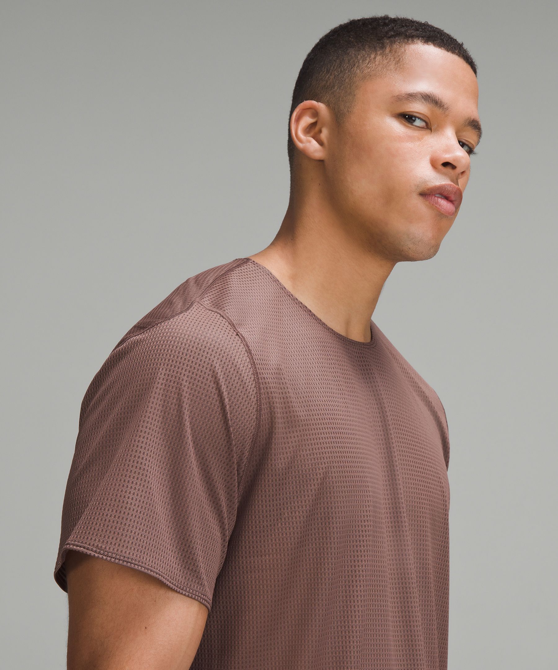 Lululemon Lab Grid Mesh Short-sleeve Shirt Graphic