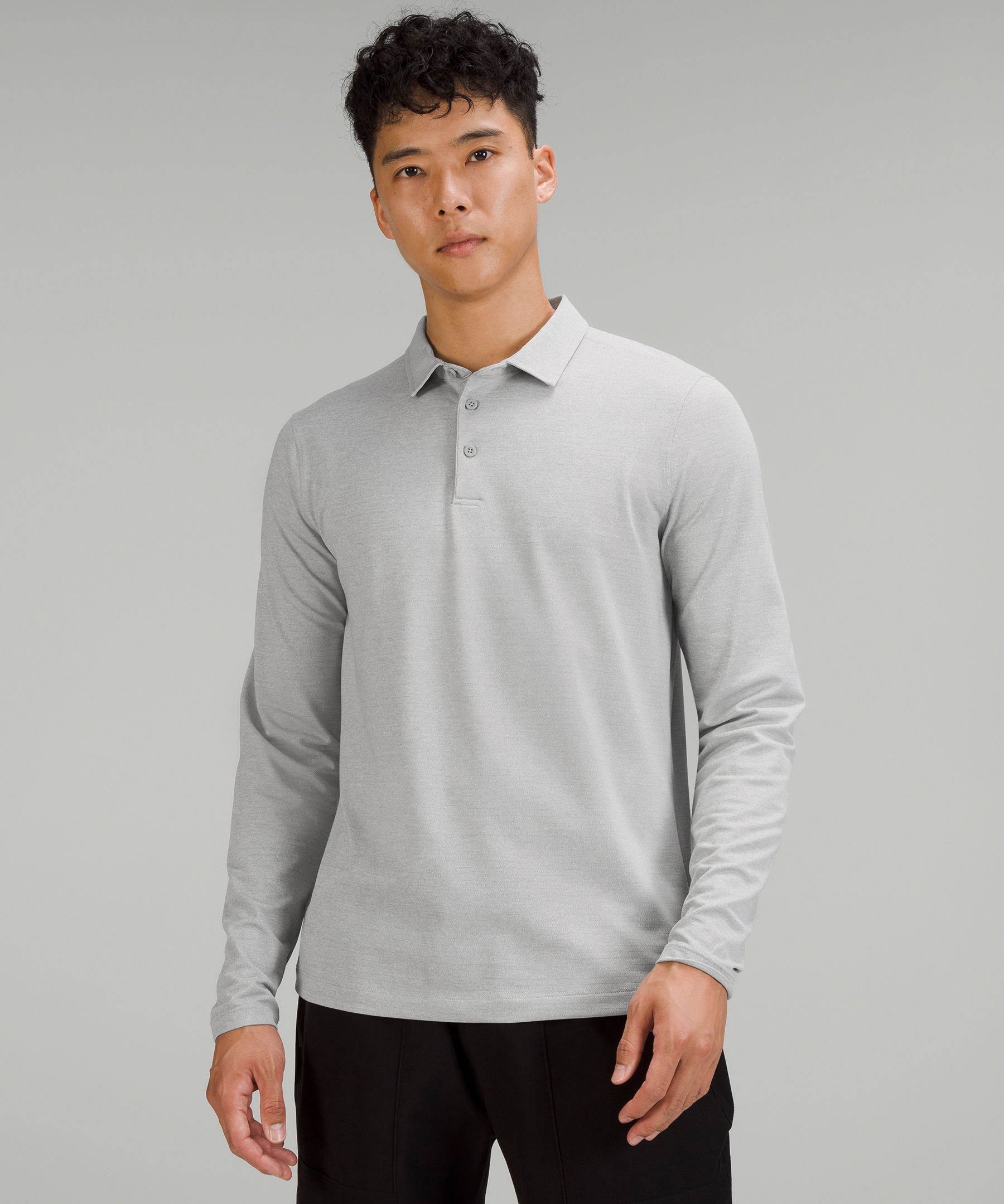 Lululemon Evolution Long Sleeve Polo Shirt Pique Fabric