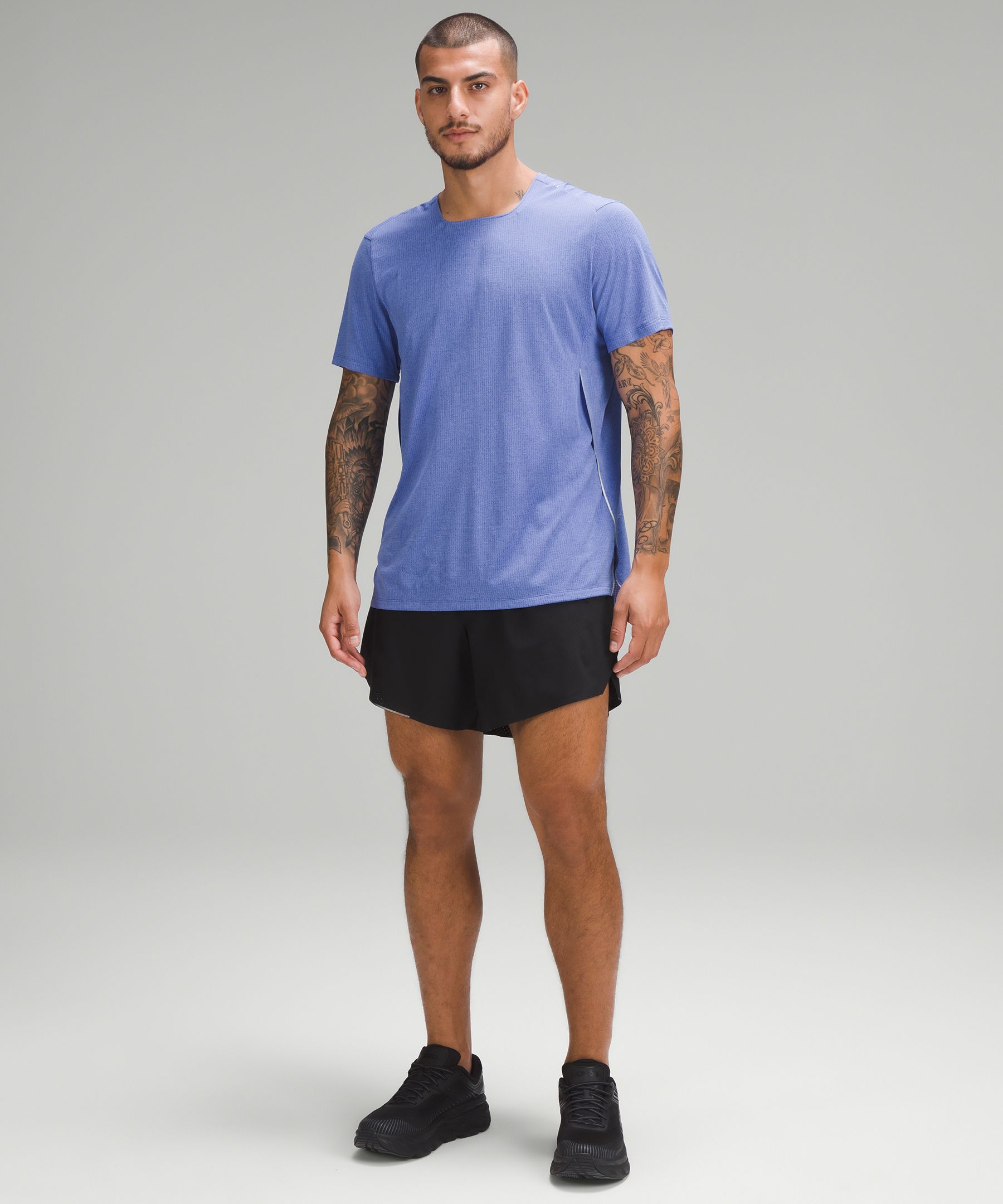 Discount Lululemon Short Sleeve Tops Promotions - Dark Olive Mens