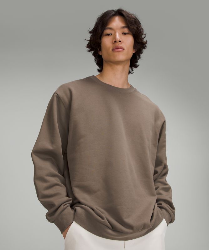 French Terry Oversized Long-Sleeve Crew