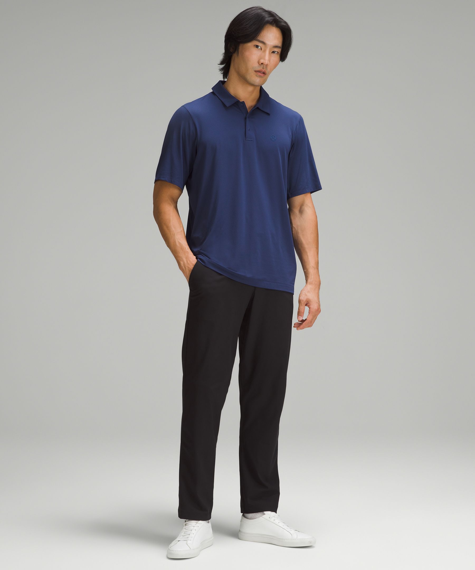 LULULEMON Stretch recycled-jacquard polo shirt