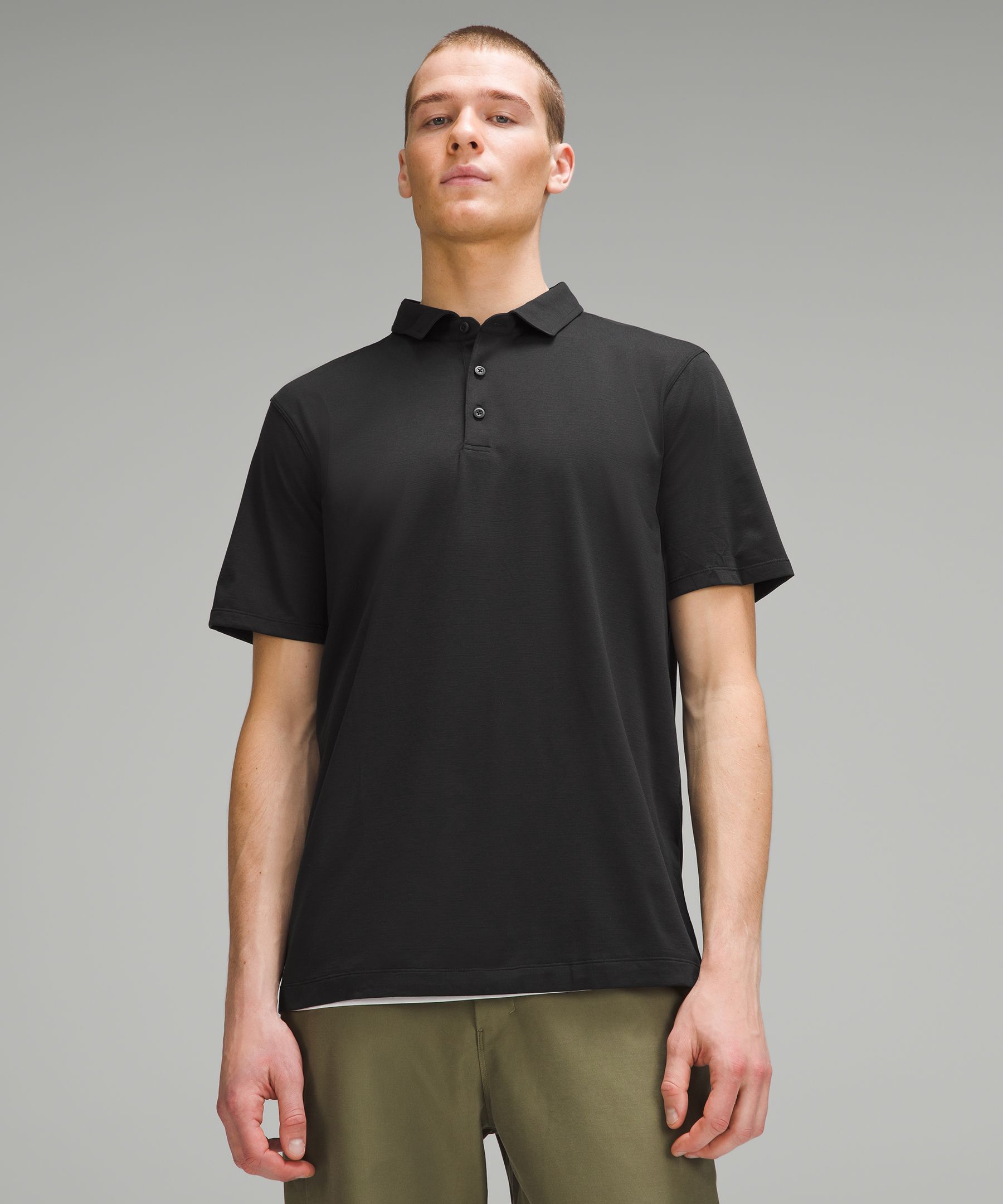 Lululemon and Evolution Short-Sleeve Polo Shirt - Black/Neutral - Size Xs