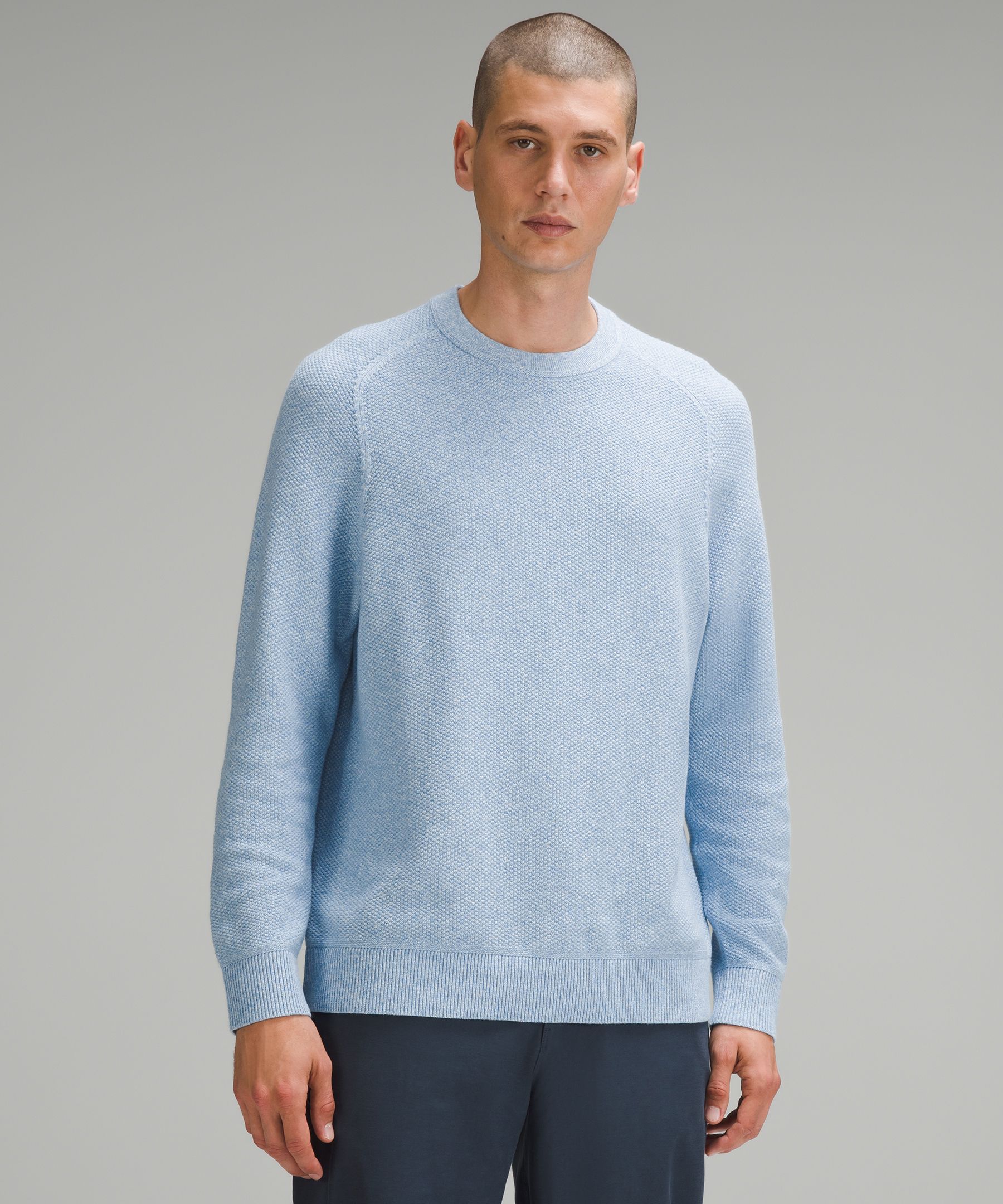 Textured Knit Crewneck Sweater