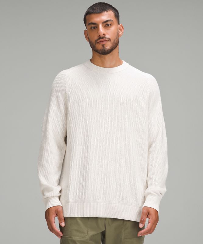 Textured Knit Crewneck Sweater