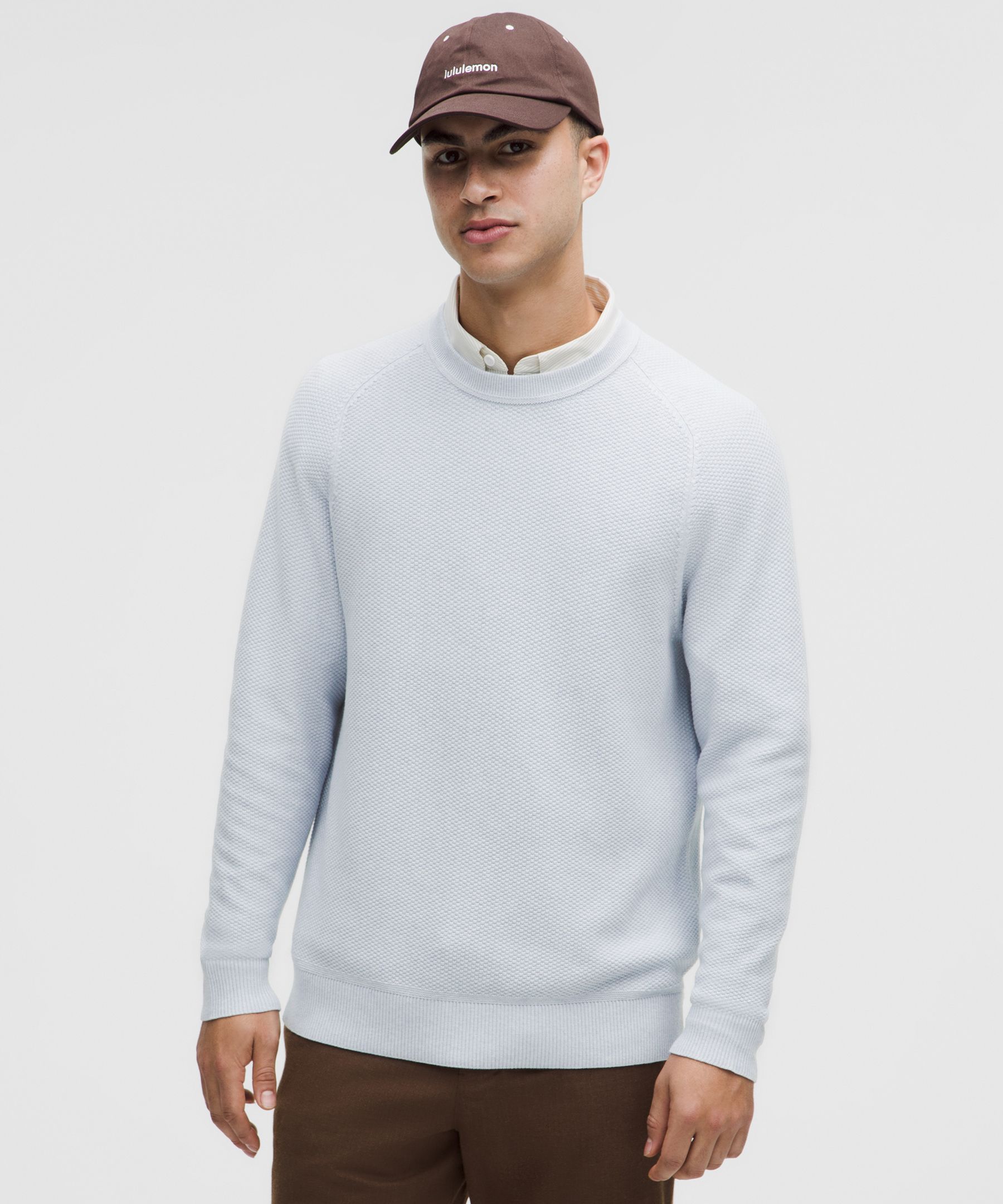 Textured Knit Crewneck Sweater