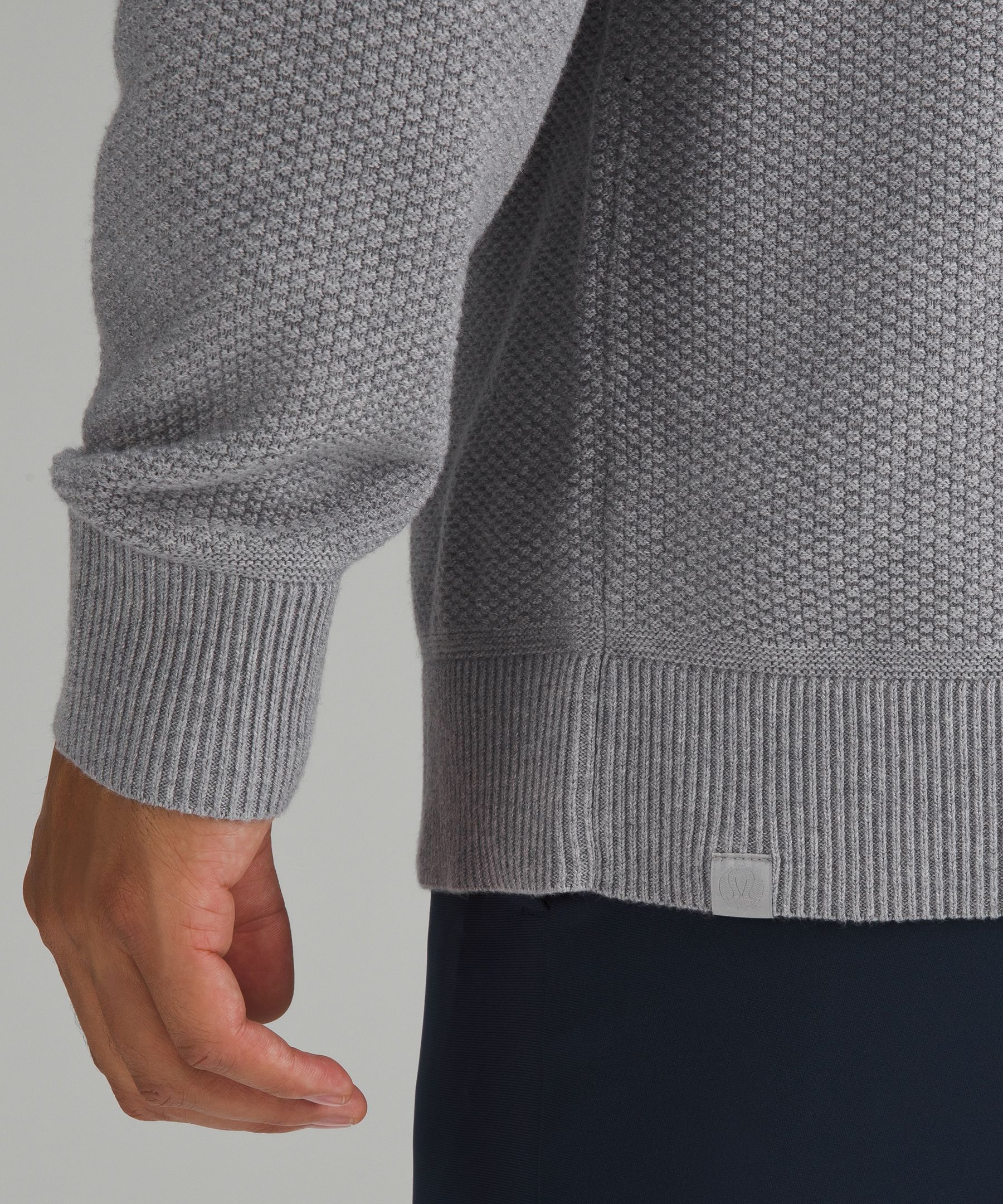 Lululemon Jacquard Multi-Texture Crew Neck Sweater - Heathered Smoked  Spruce - lulu fanatics