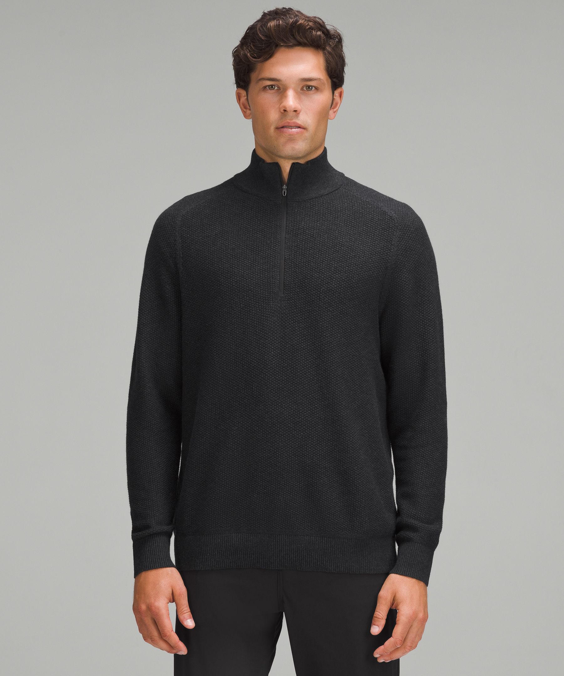 Men's Texture Half Zip Sweater