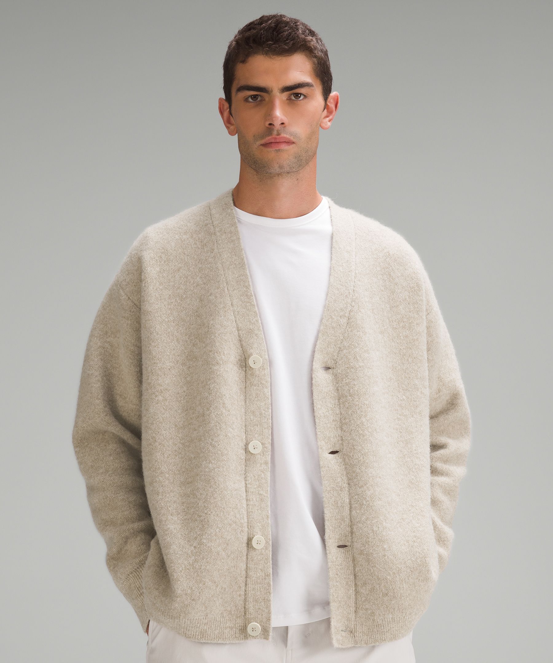 Alpaca Wool-Blend Cardigan Sweater, Men's Sweaters