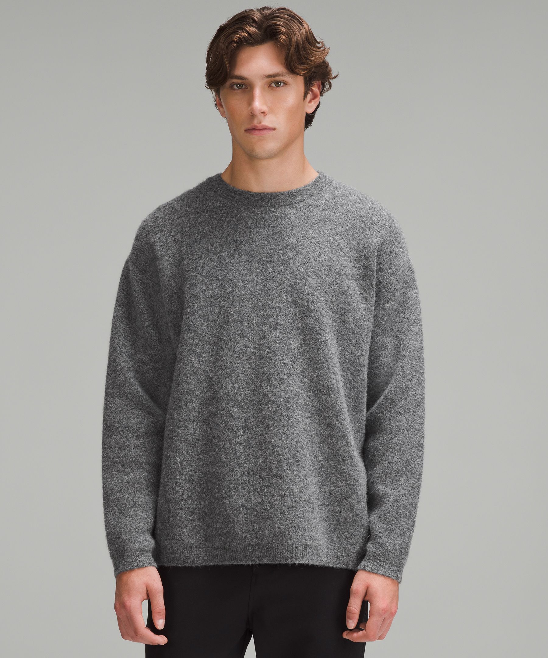 Alpaca Wool-Blend Crewneck Sweater, Men's Sweaters