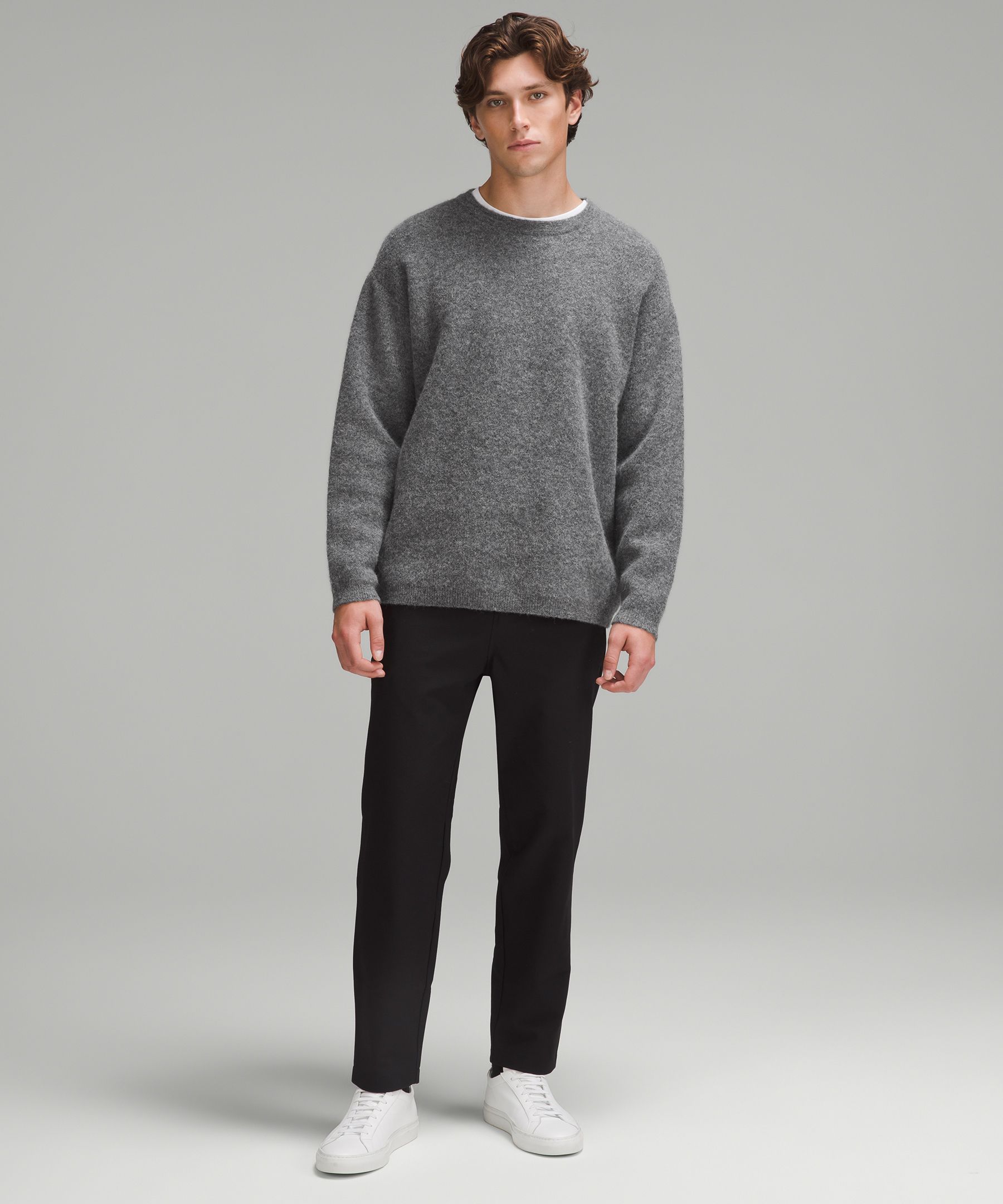 Alpaca Wool-Blend Crewneck Sweater, Men's Sweaters