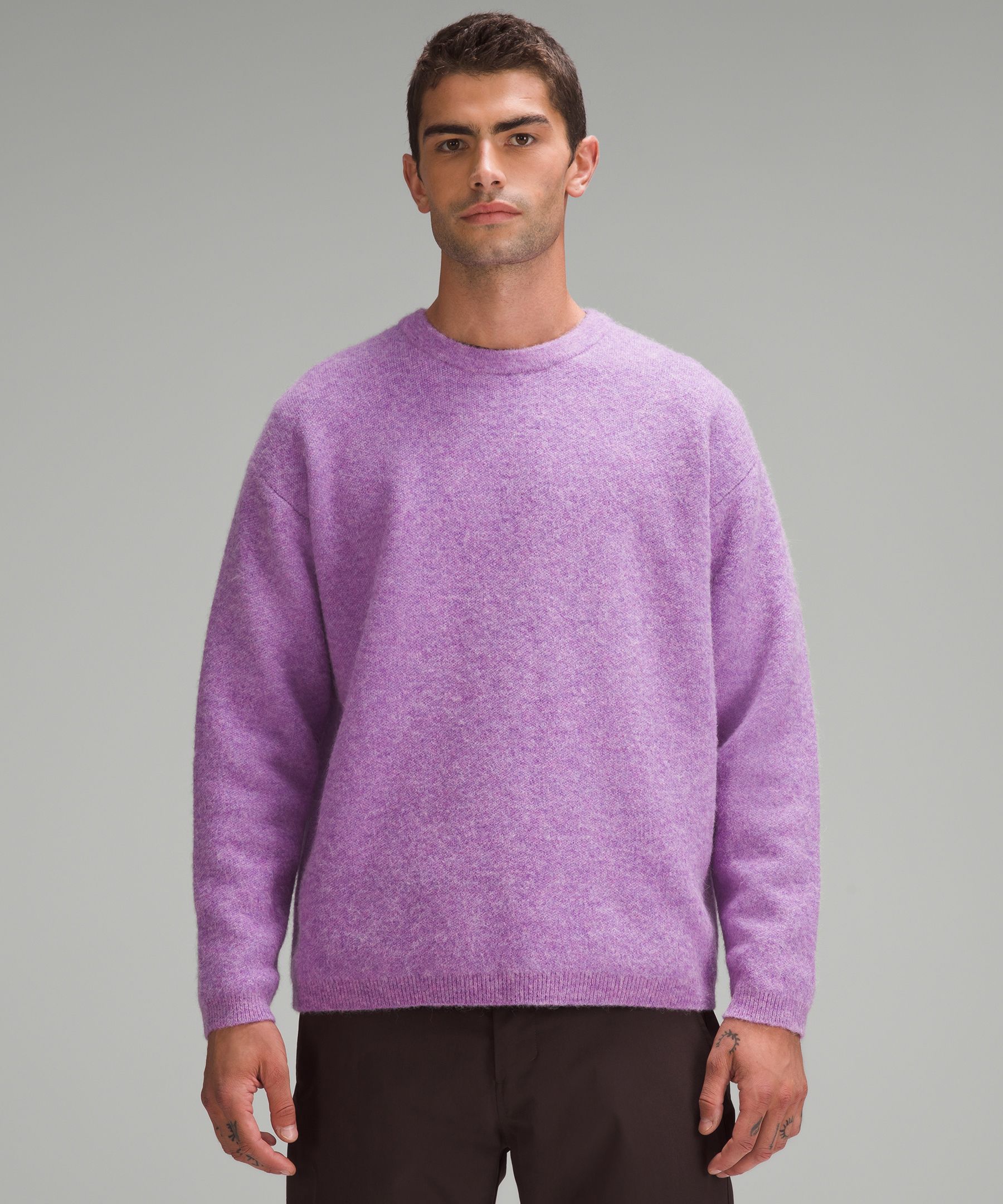 Alpaca Wool-Blend Crewneck Sweater, Men's Sweaters