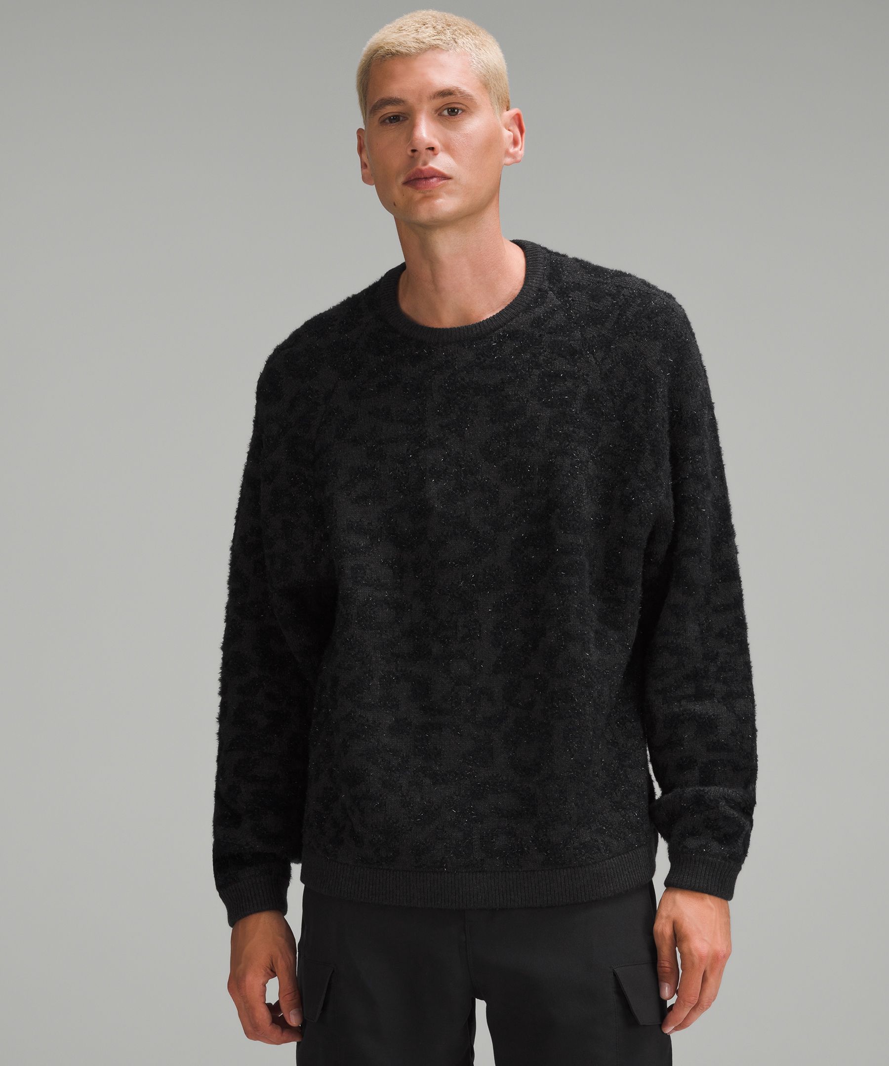 Wool-Blend Jacquard Sweater, Men's Hoodies & Sweatshirts