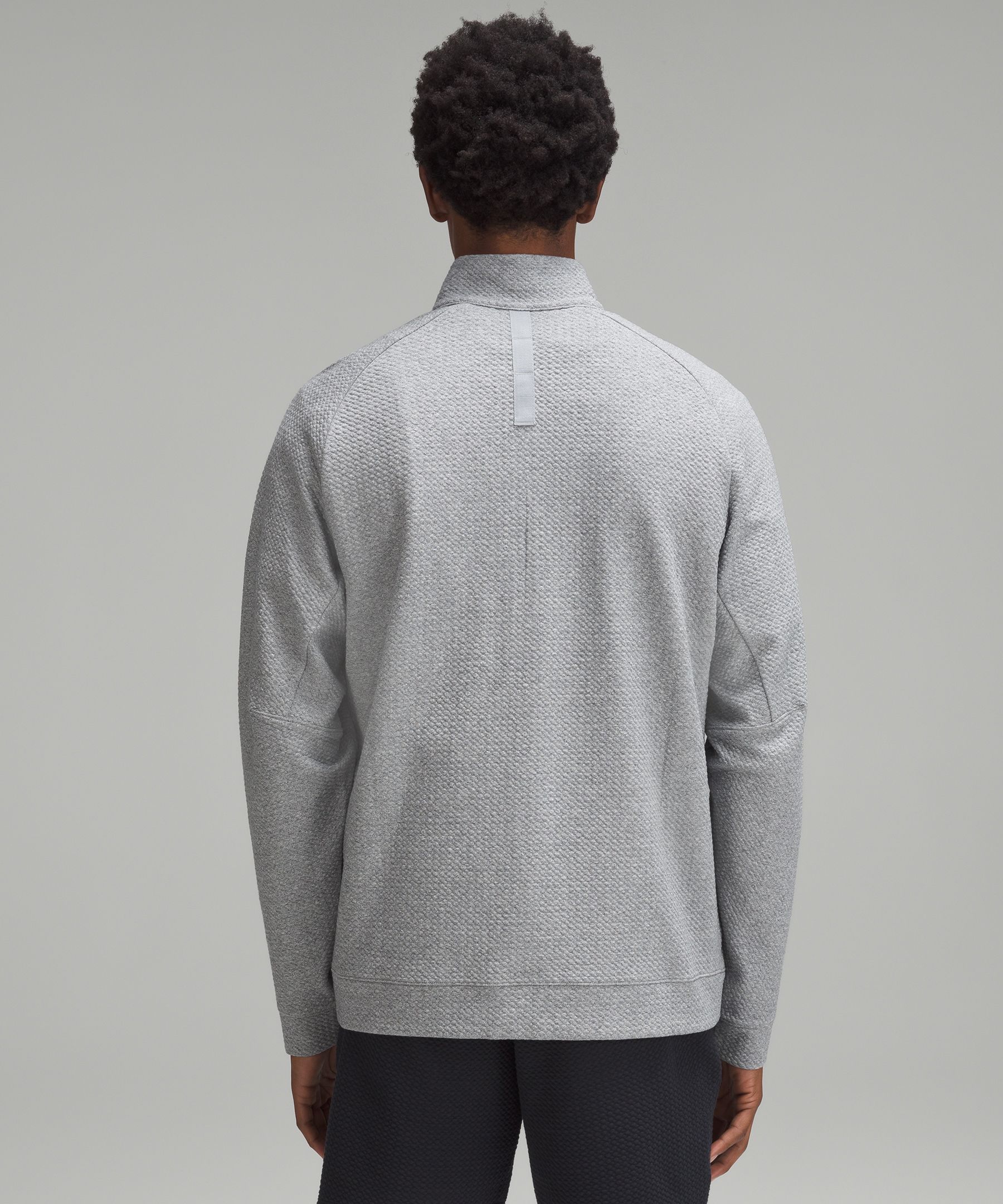 Shop Lululemon Textured Double-knit Cotton Half Zip