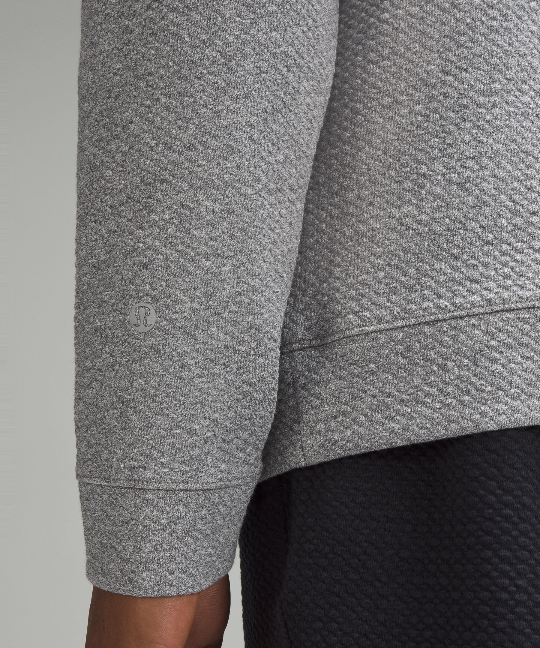 Shop Lululemon Textured Double-knit Cotton Half Zip