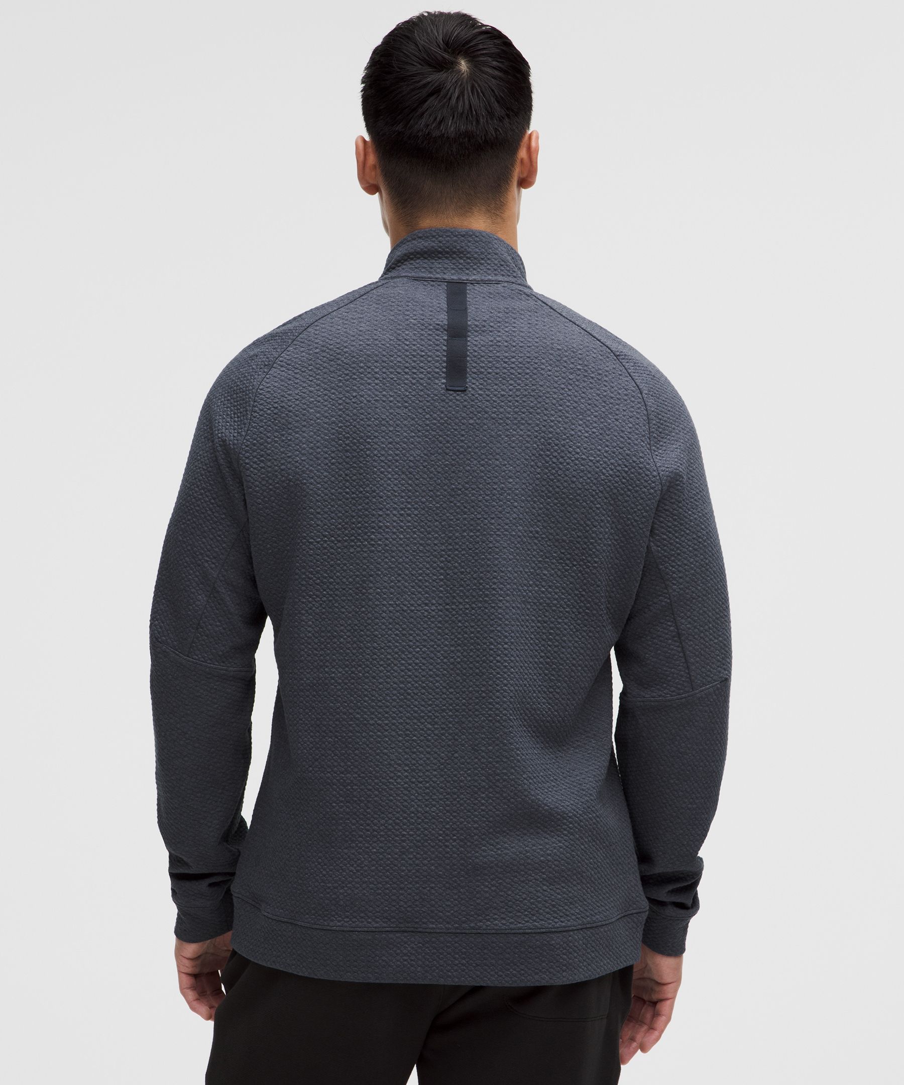 Textured Double-Knit Cotton Half Zip