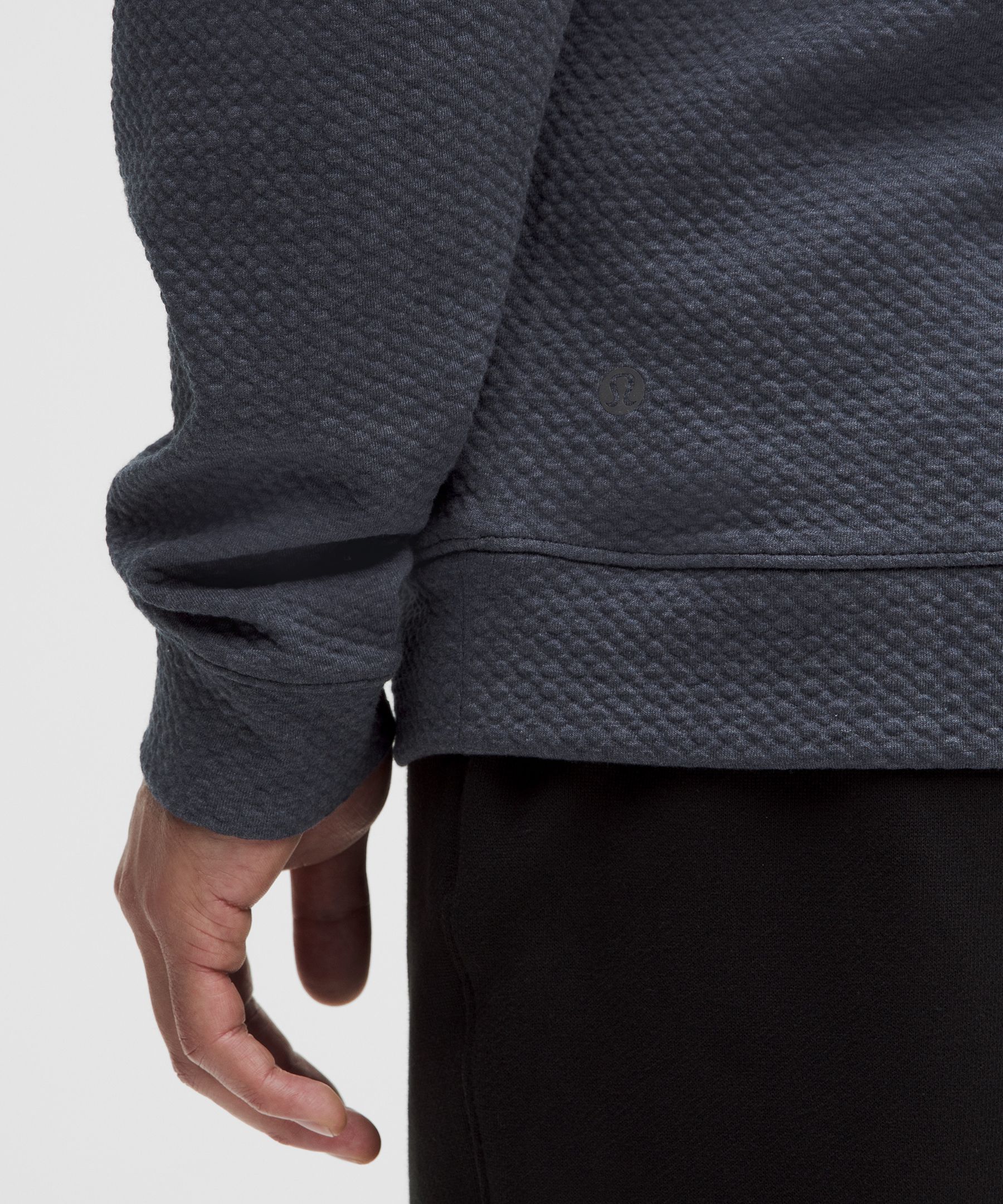 Textured Double-Knit Cotton Half Zip
