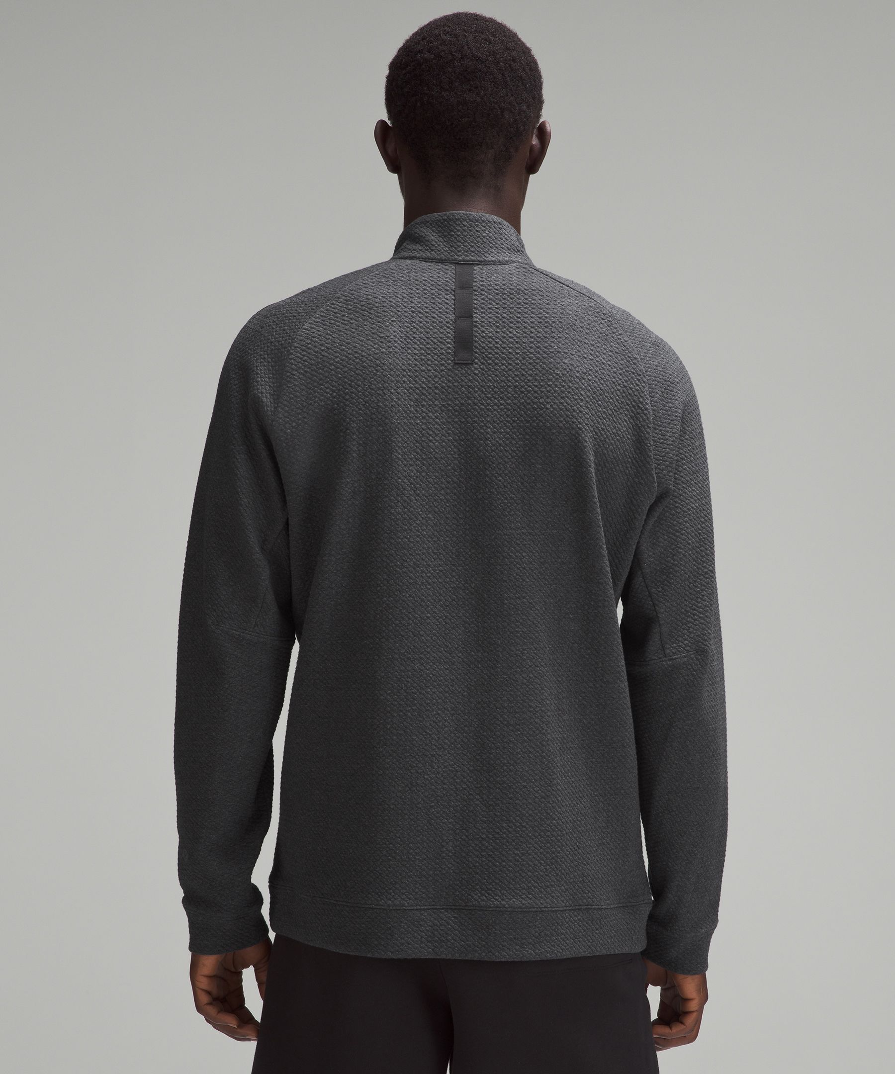 Shop Lululemon Textured Double-knit Cotton Half Zip