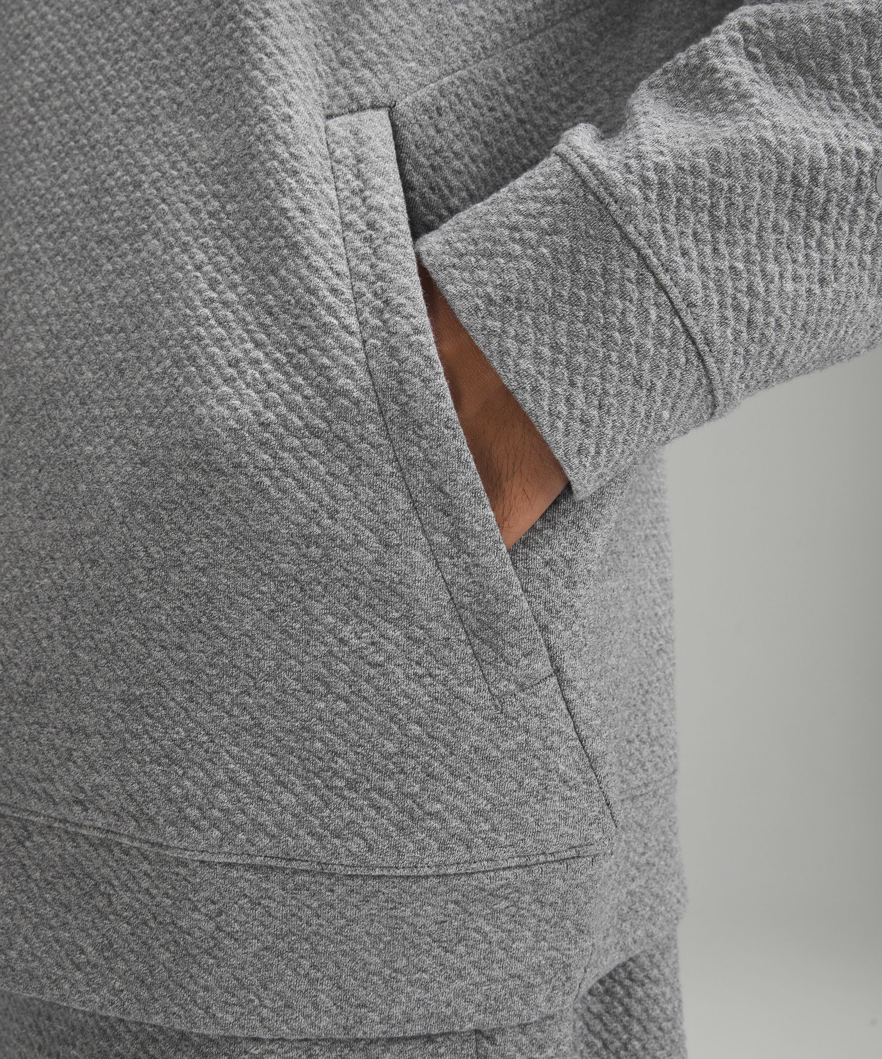 Shop Lululemon Textured Double-knit Cotton Hoodie