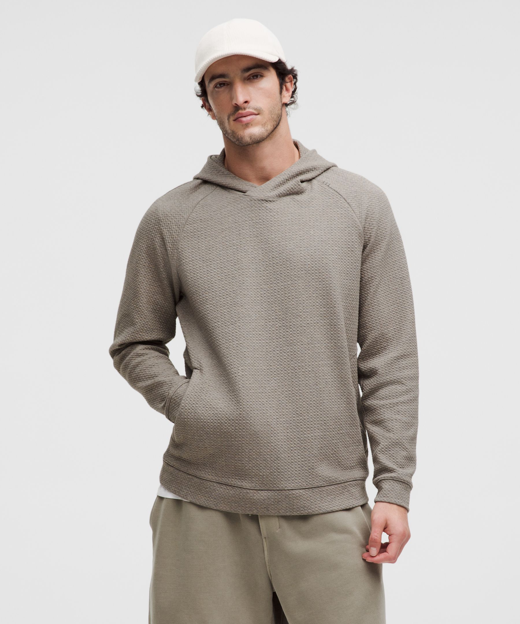 Textured Double-Knit Cotton Hoodie - Brown,Neutral