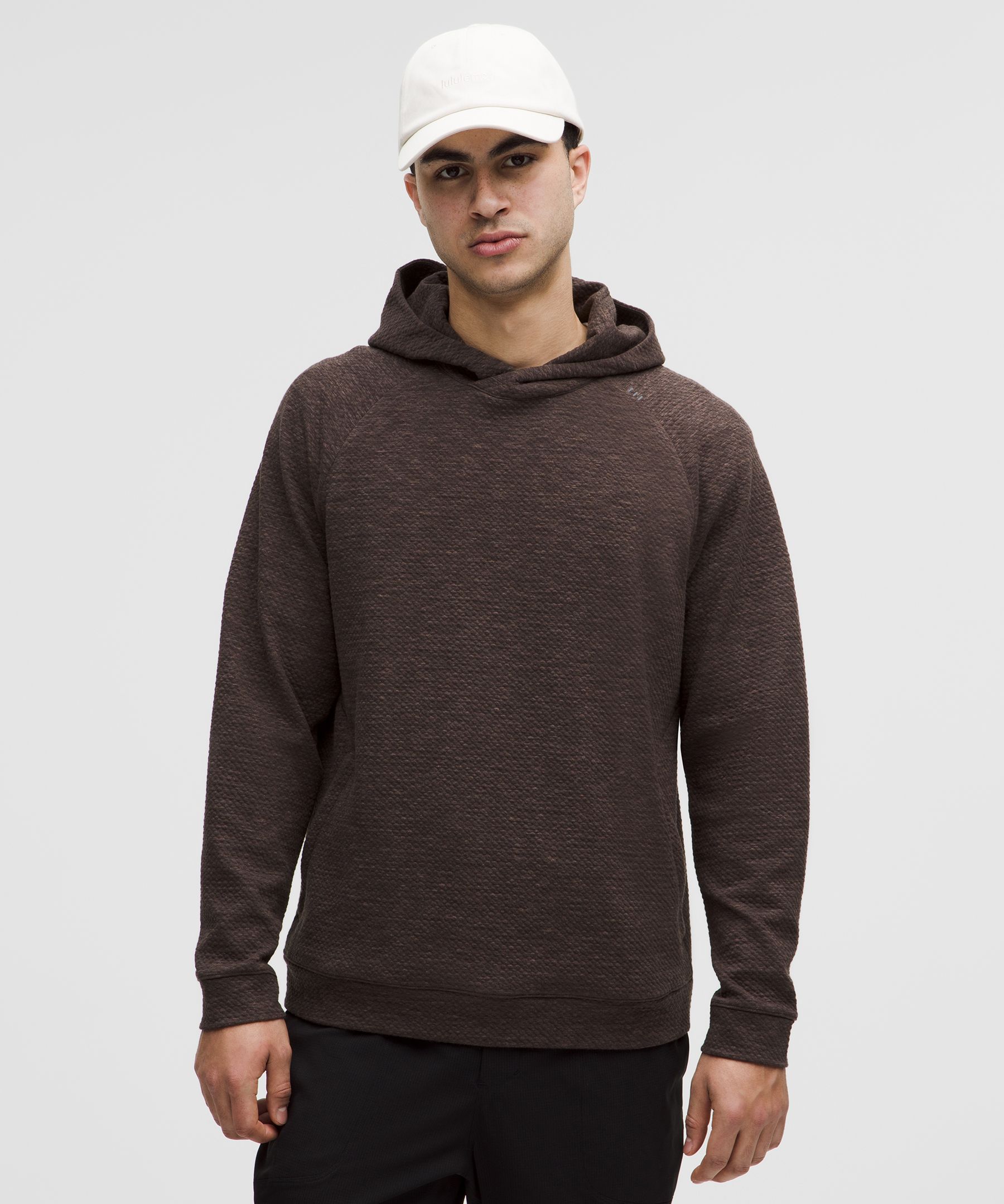 Textured Double-Knit Cotton Hoodie - Brown,Neutral