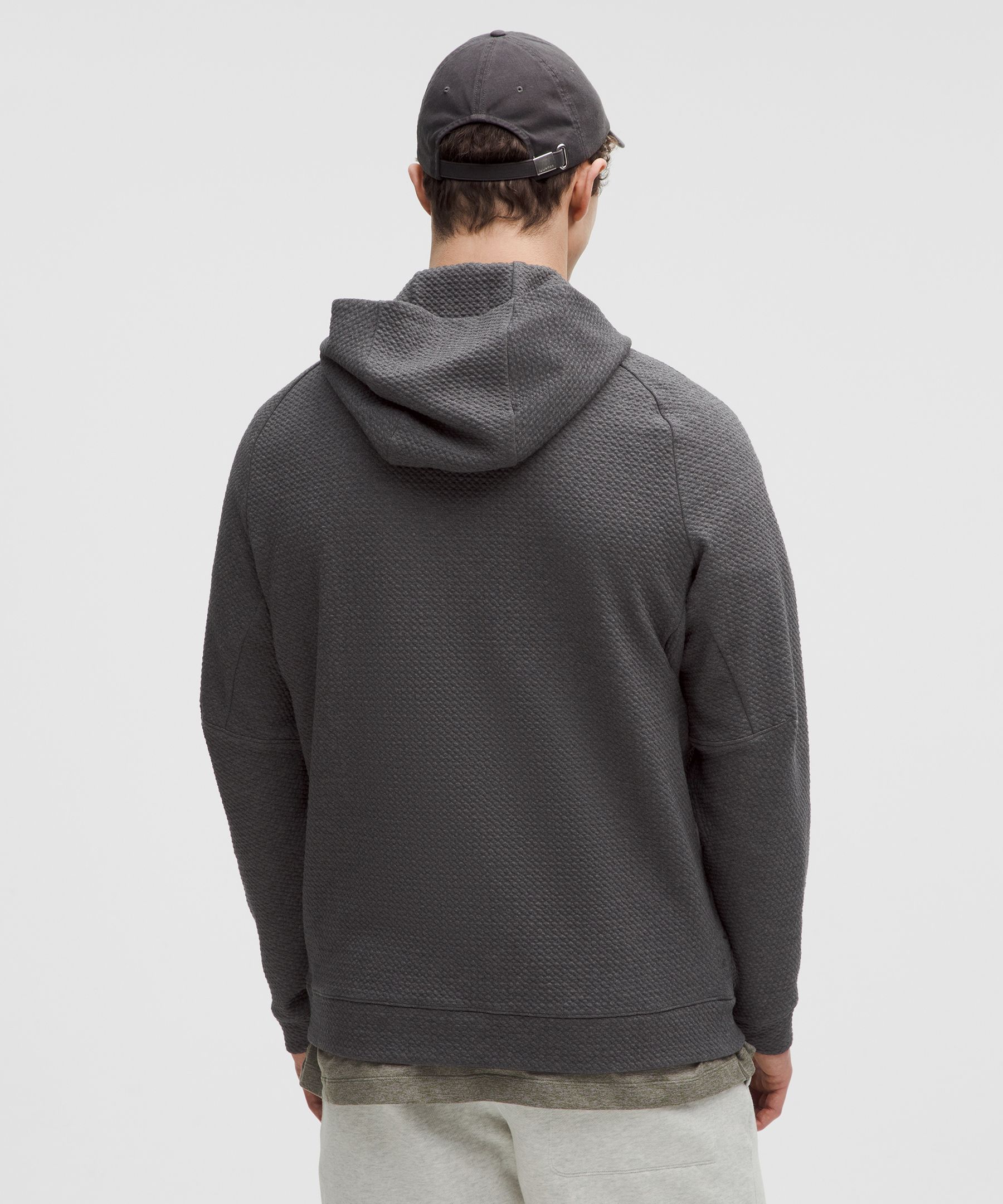 Shop Lululemon Textured Double-knit Cotton Hoodie