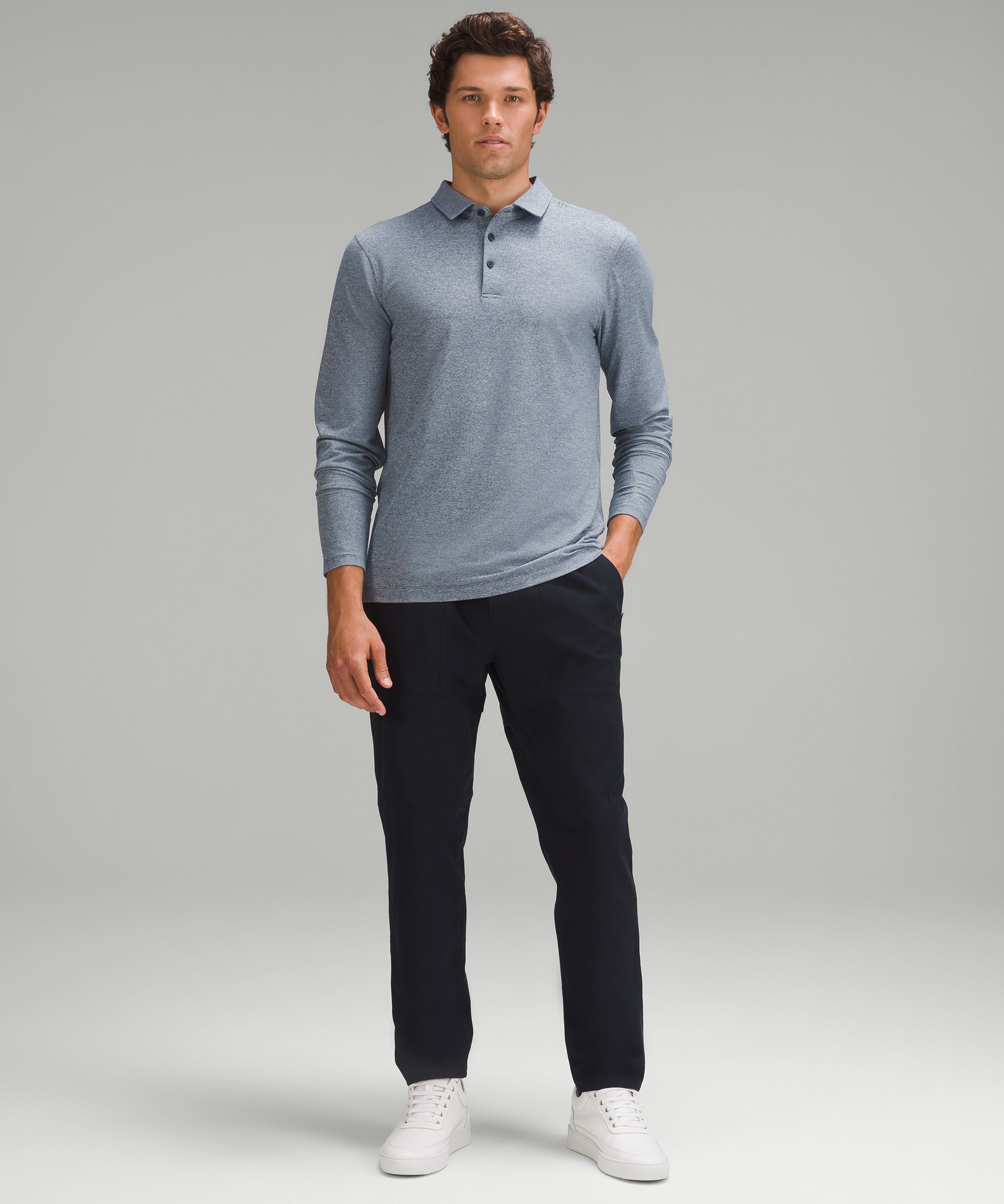 Lululemon Evolution Long Sleeve Polo Shirt - Black - lulu fanatics