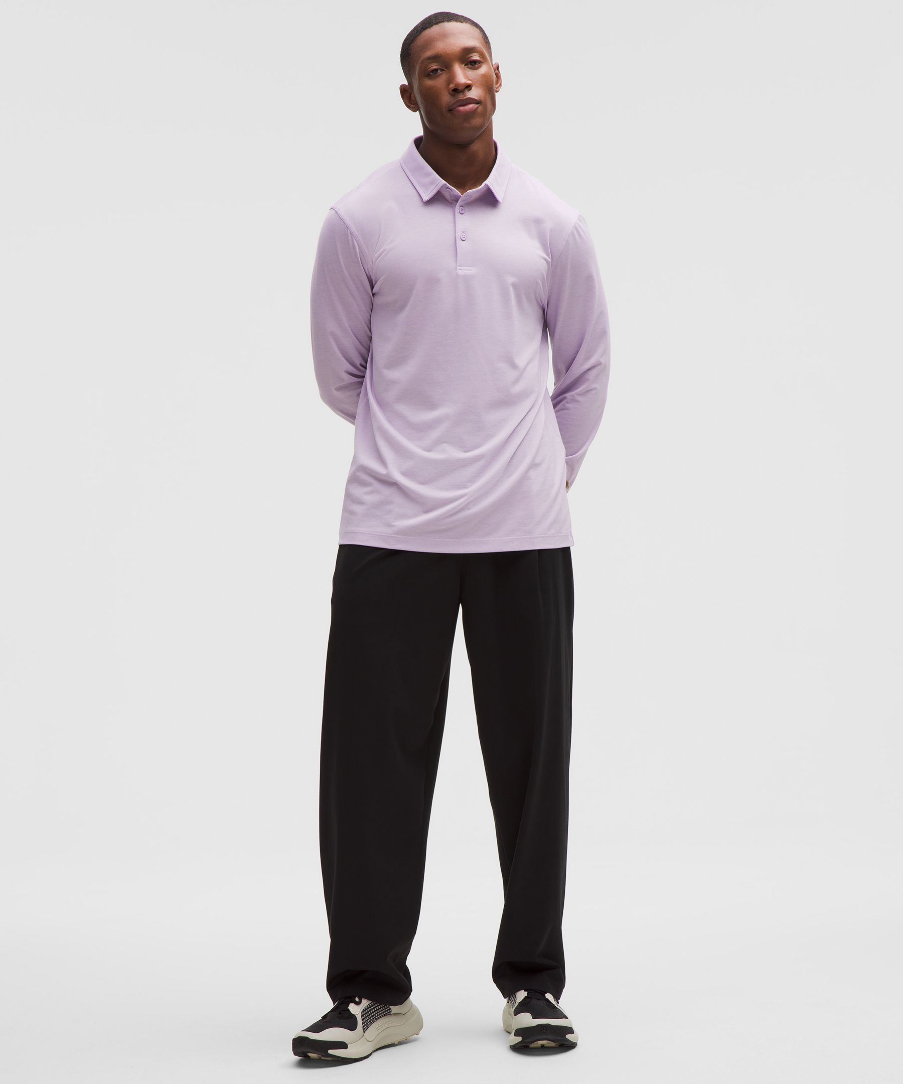 Lululemon Evolution Long-sleeve Polo Shirt In Purple