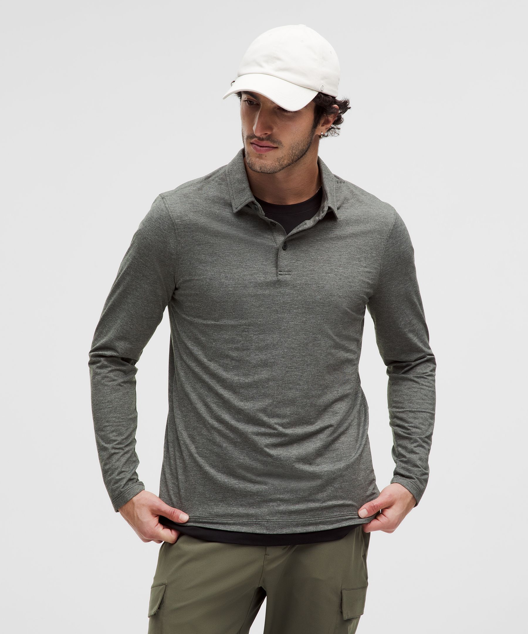 Evolution Long-Sleeve Polo Shirt - Grey