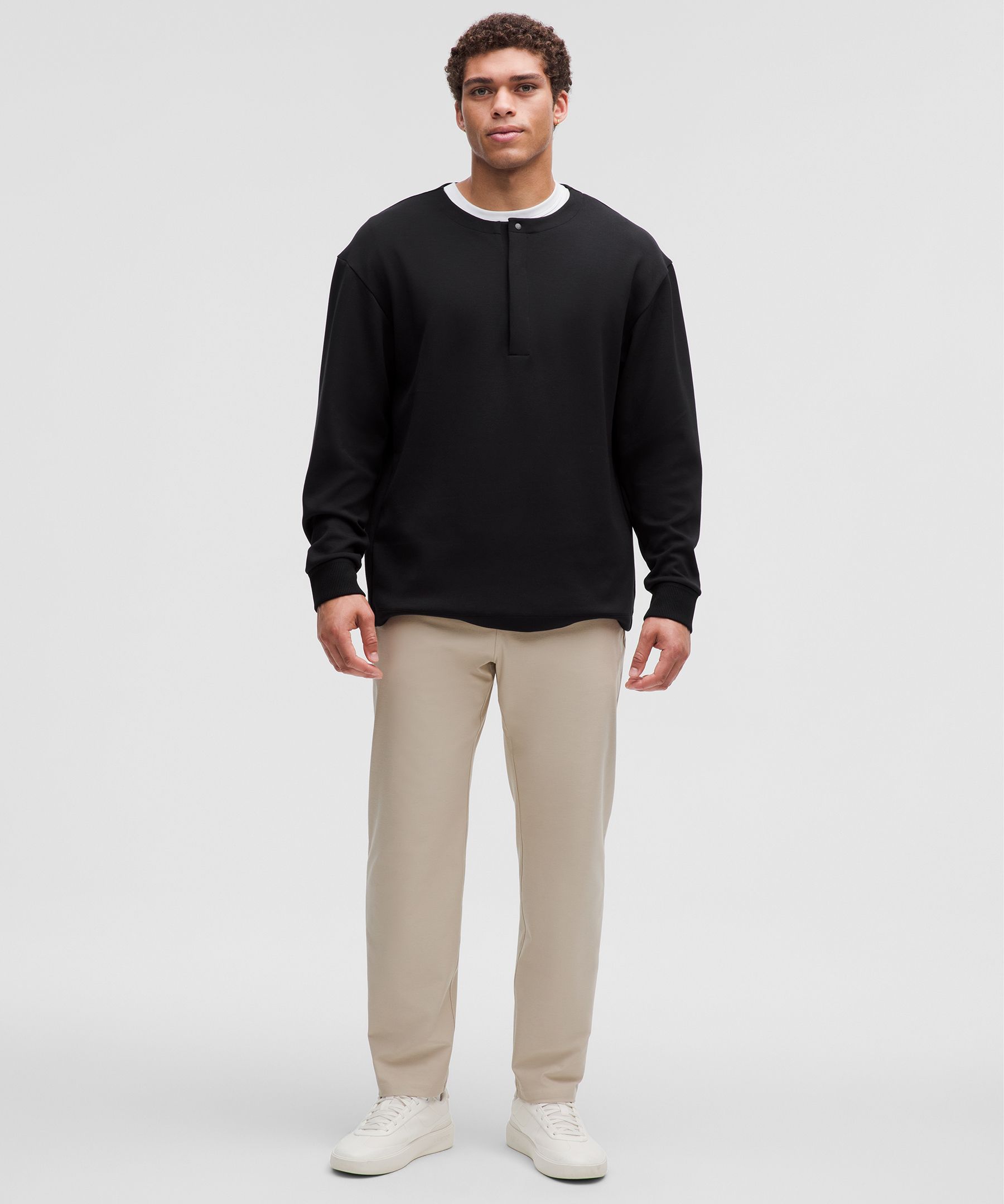 Softstreme Oversized-Fit Long-Sleeve Henley, Men's Hoodies & Sweatshirts