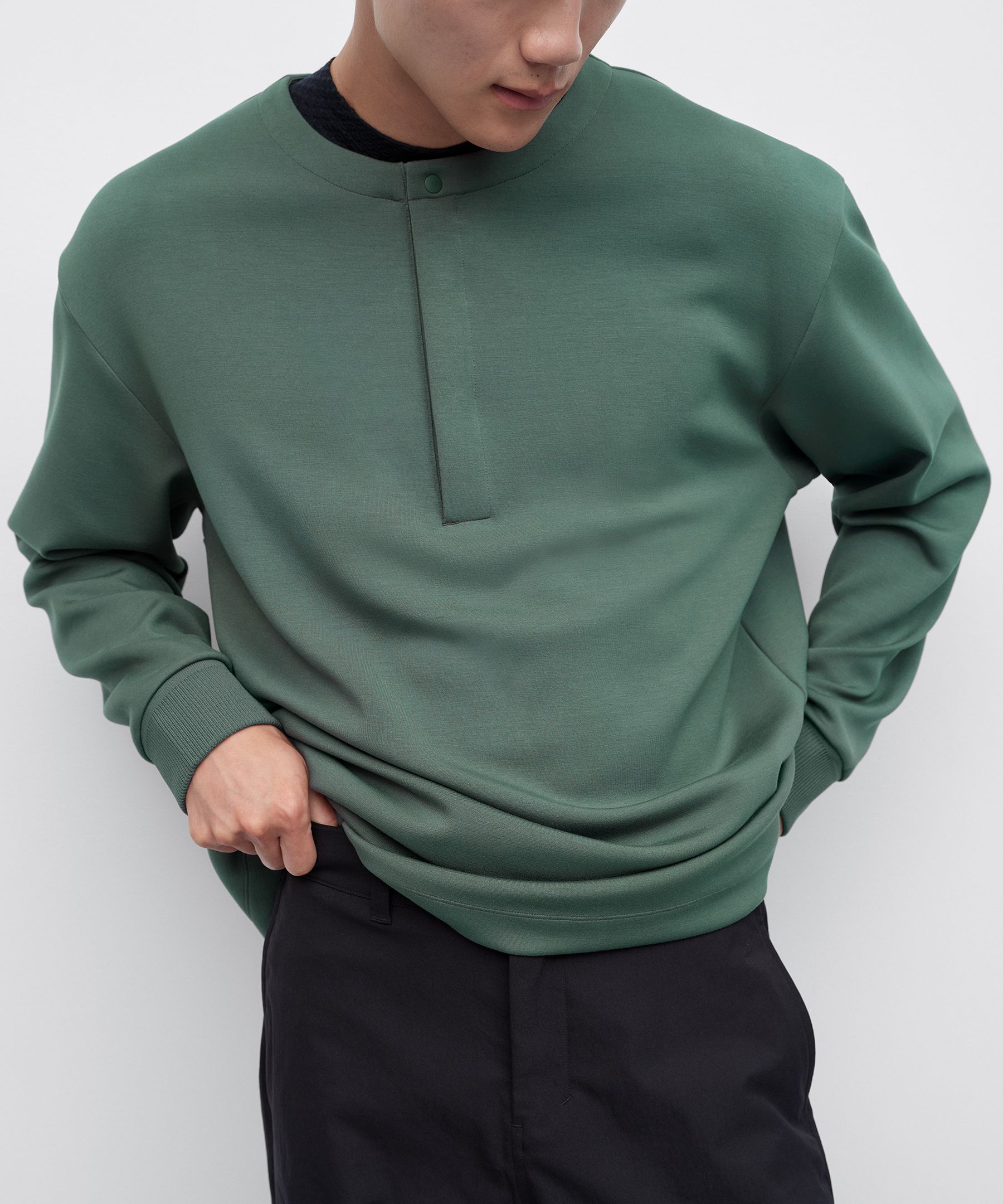 Softstreme Oversized-Fit Long-Sleeve Henley