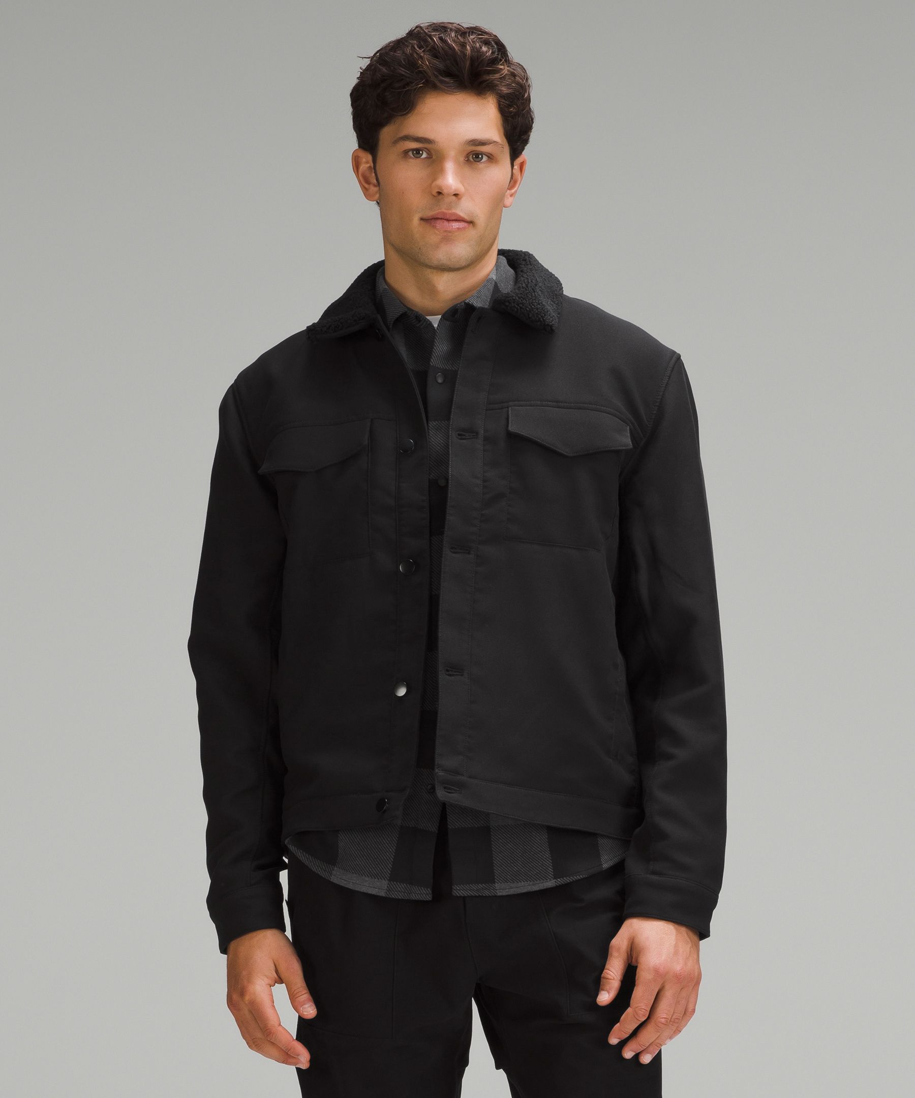 Black cheap utility coat