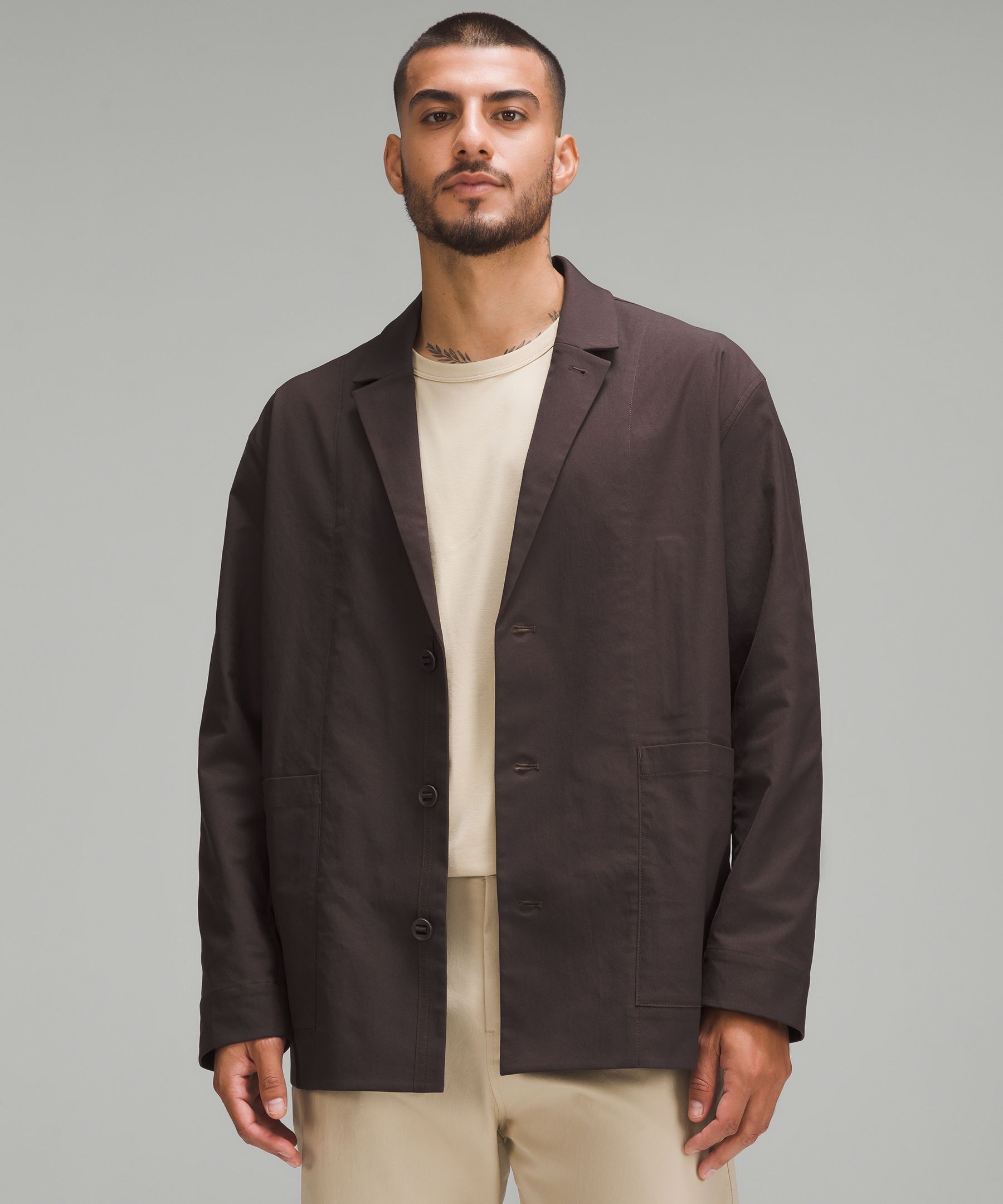 Relaxed-Fit Twill Blazer, Men's Hoodies & Sweatshirts