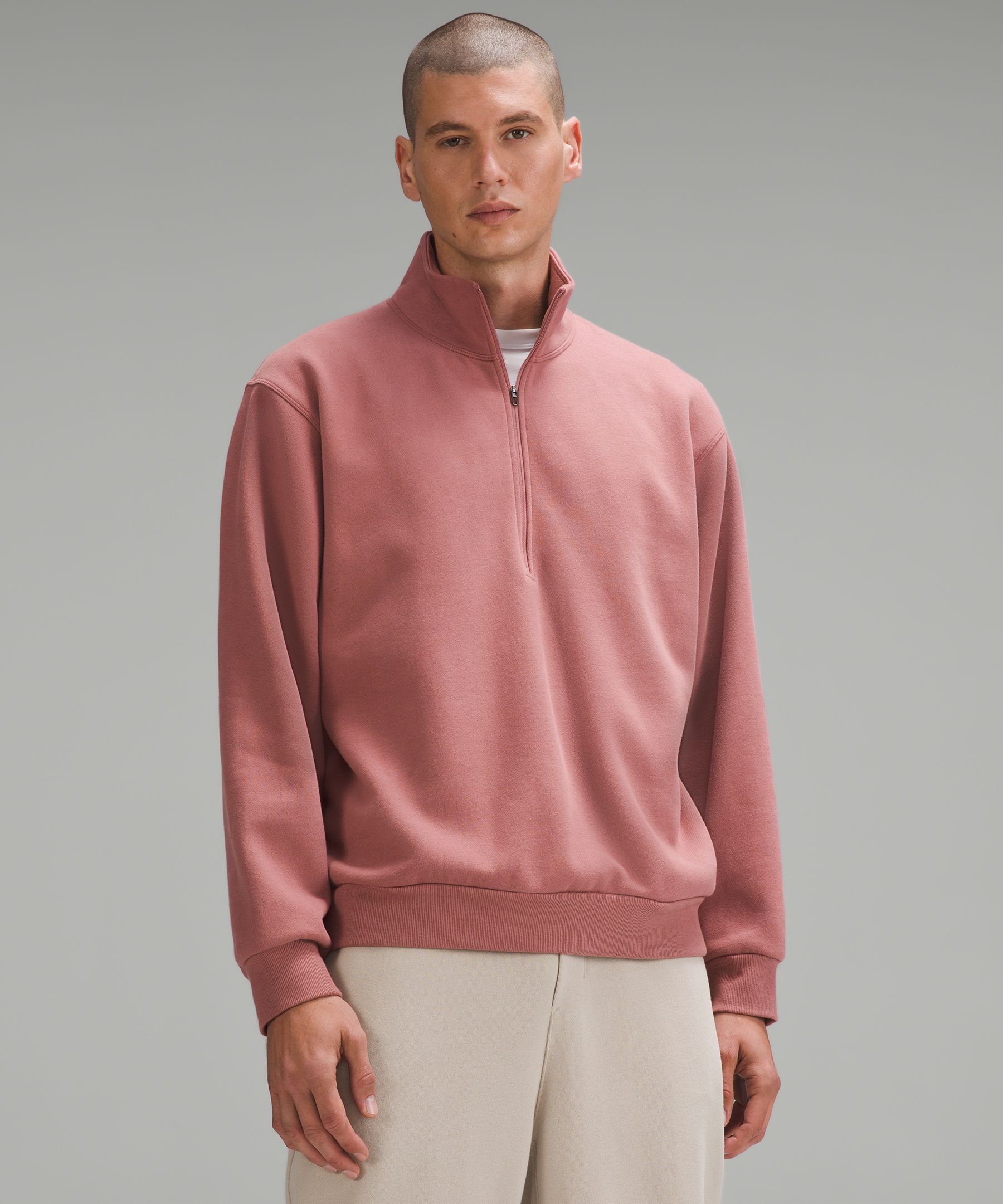 Lululemon Steady State Half Zip Sweatshirt Heathered Light Grey Size S