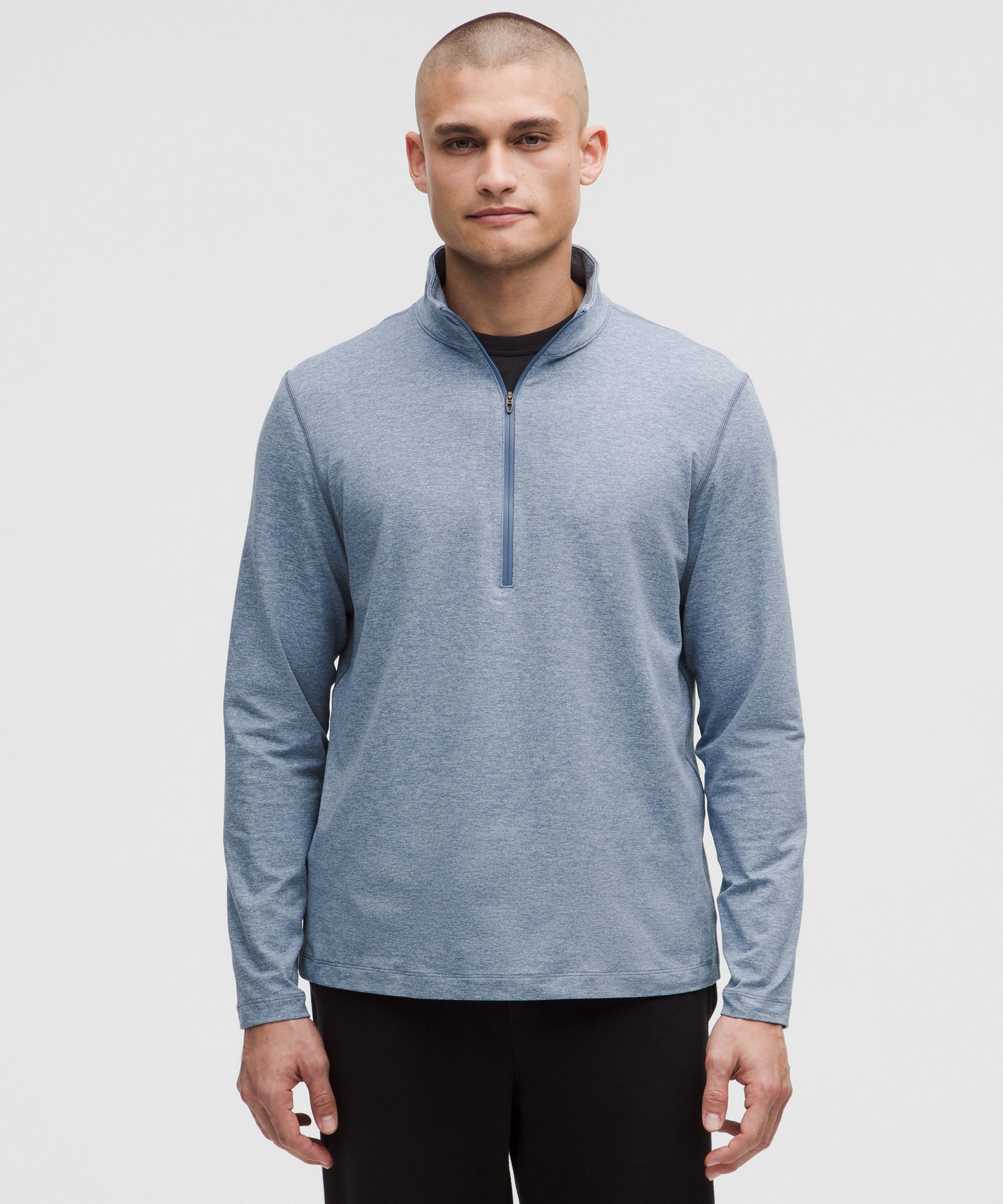 LULULEMON Textured Cotton-Blend Jersey Half-Zip Sweater for Men