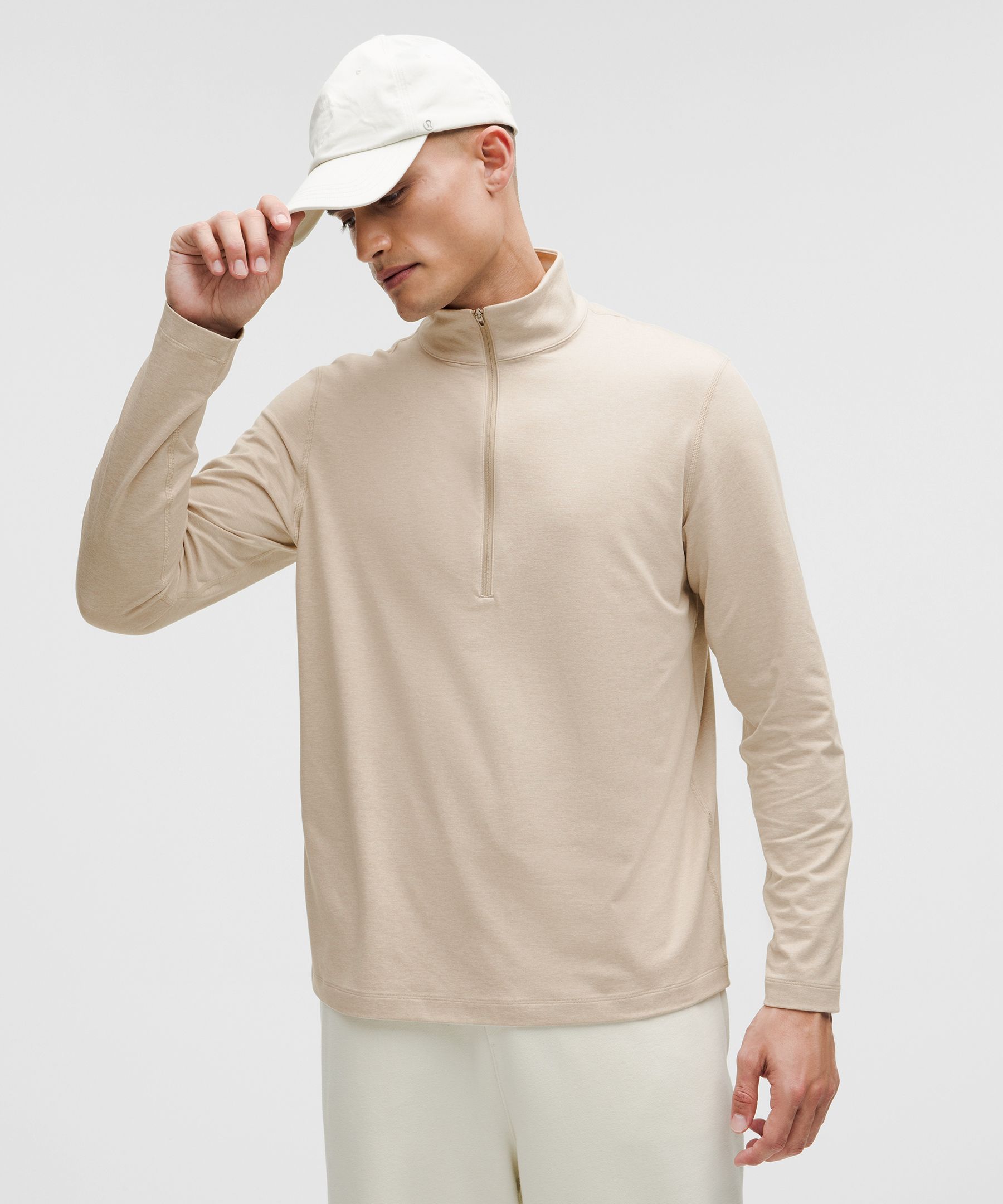 Soft Jersey Half Zip - White