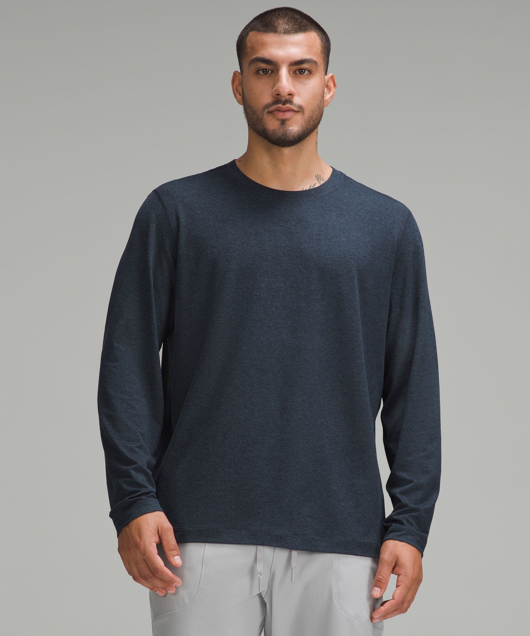 Soft Jersey Long-Sleeve Shirt - Navy,Blue