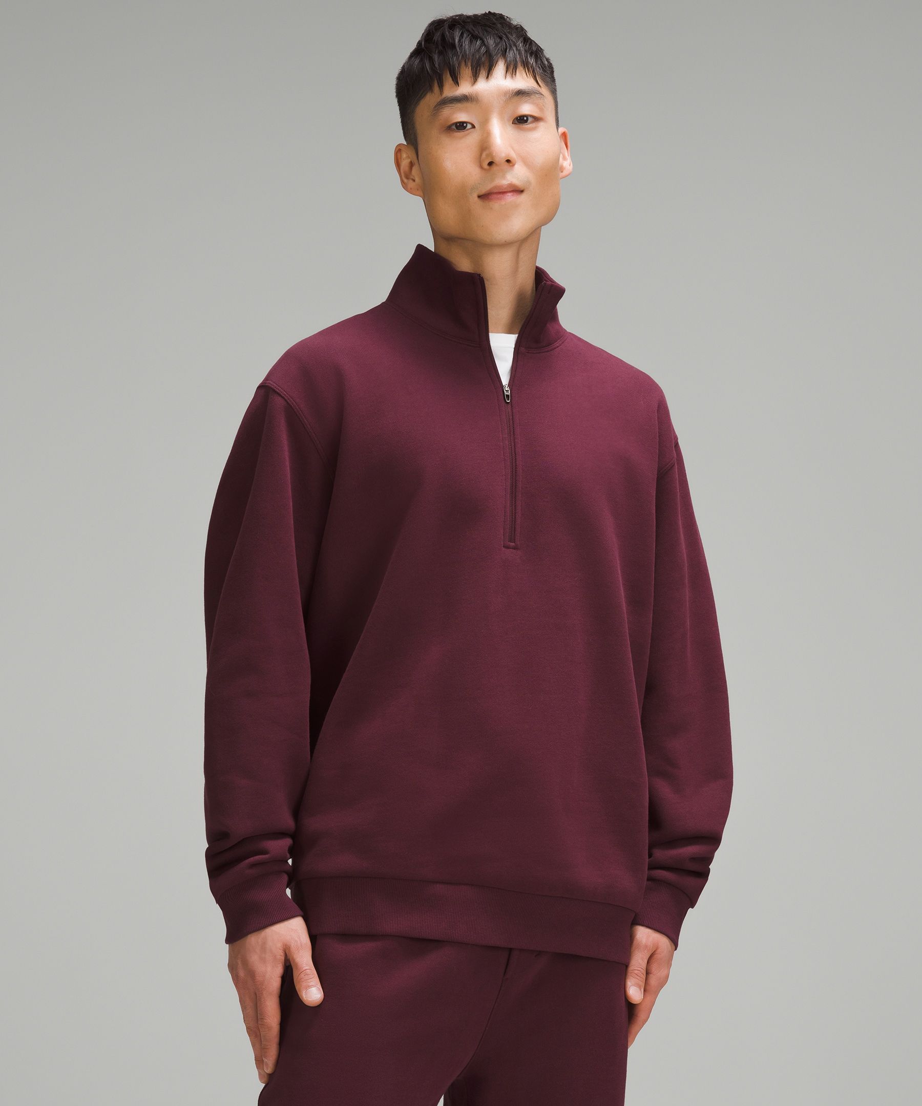 LULULEMON Steady State Cotton-Blend Jersey Half-Zip Sweatshirt for Men