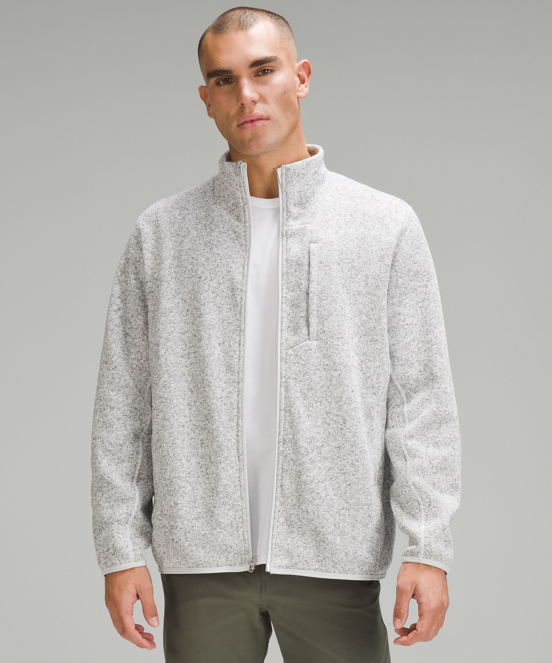 Men's Sherpa-Lined Knit Jacket