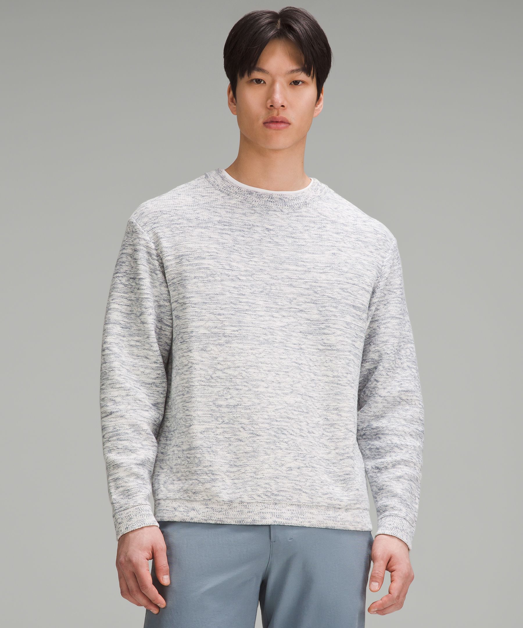 Men's Relaxed Fit Crew Neck Wool Sweater