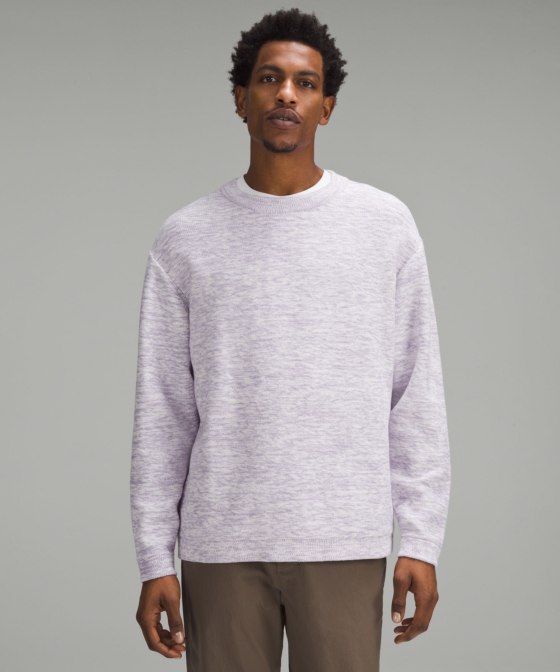Relaxed-Fit Crewneck Knit Sweater, Men's Hoodies & Sweatshirts