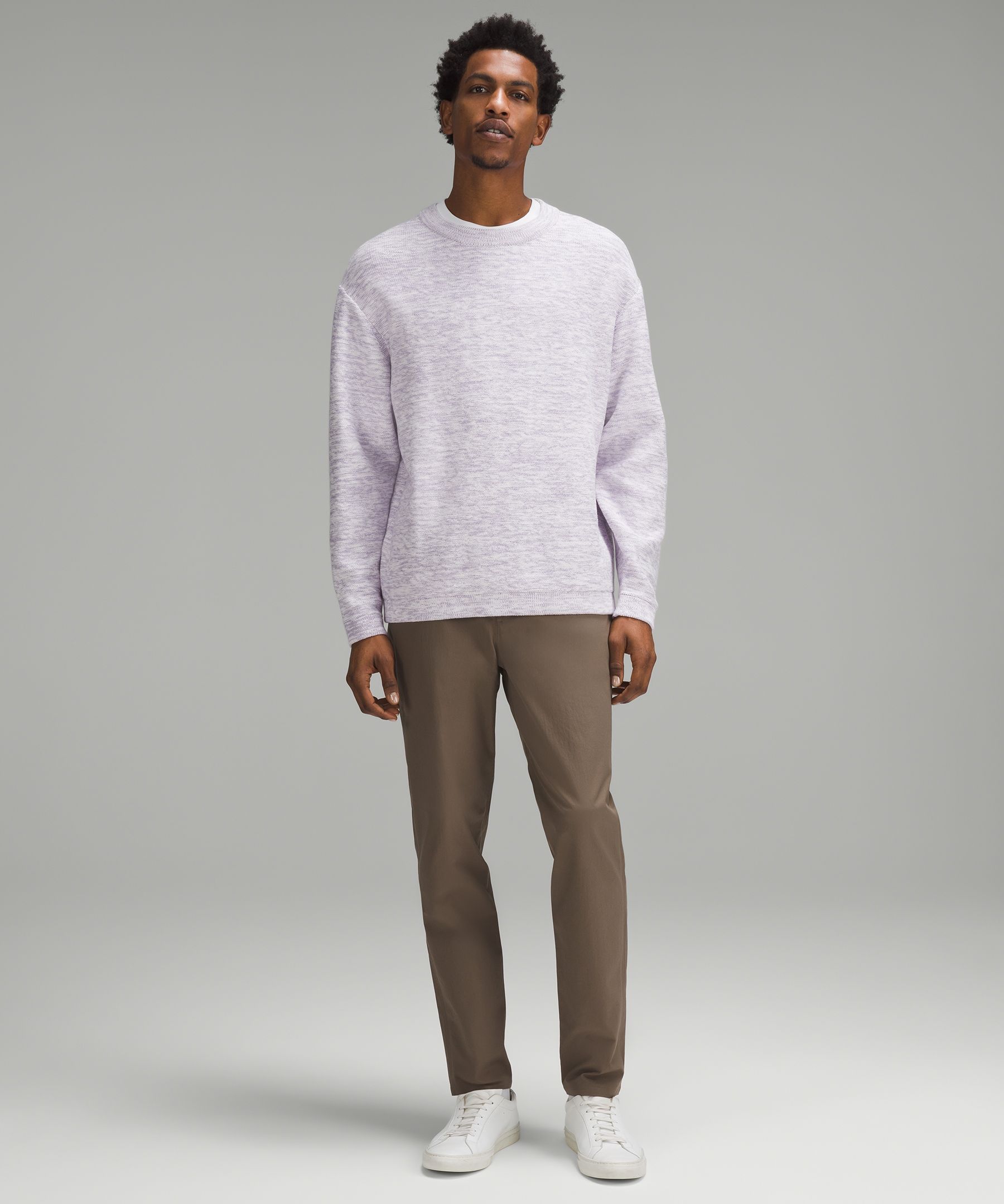 Shop Lululemon Relaxed-fit Crewneck Knit Sweater
