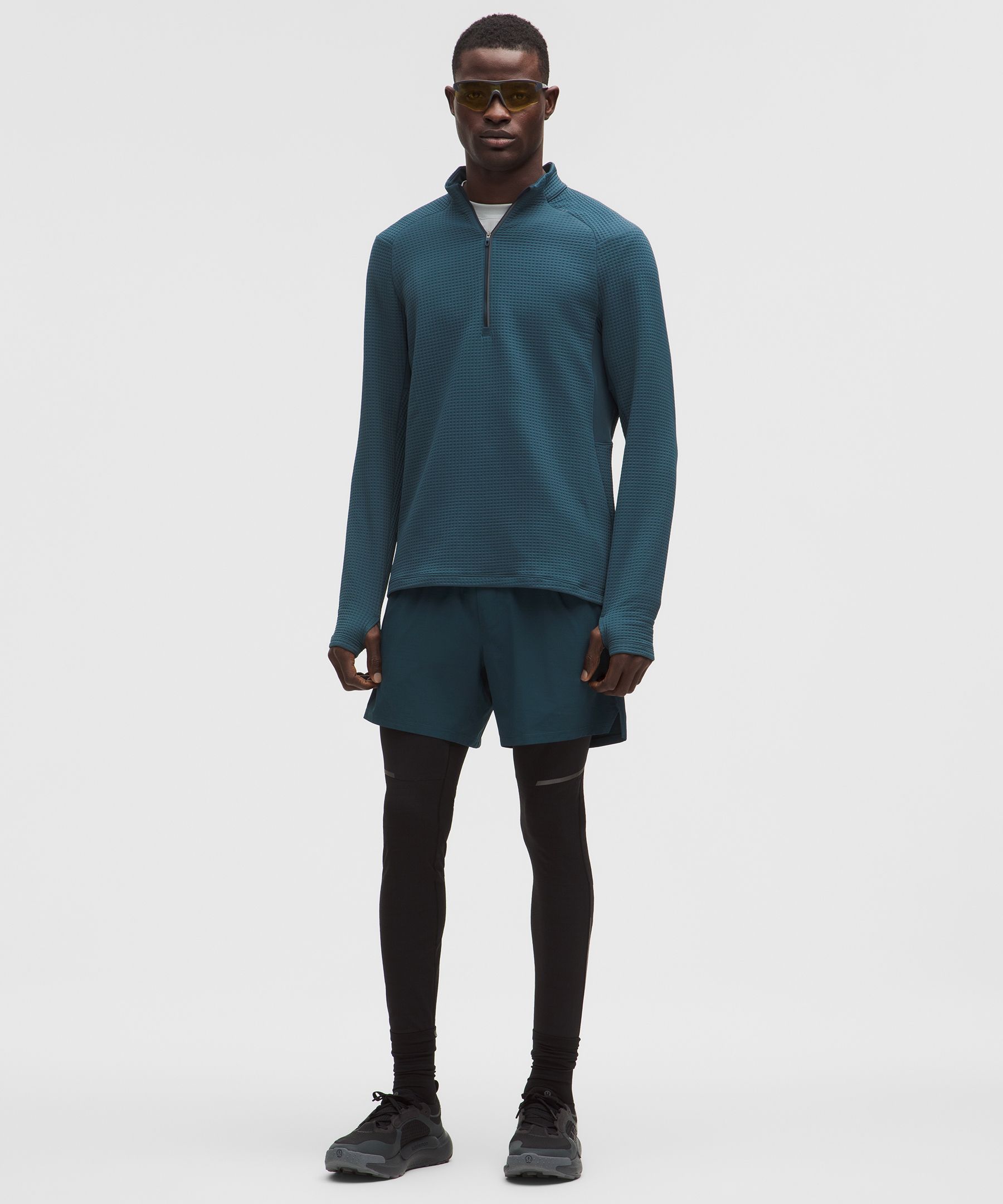 Waffle-Knit Half Zip