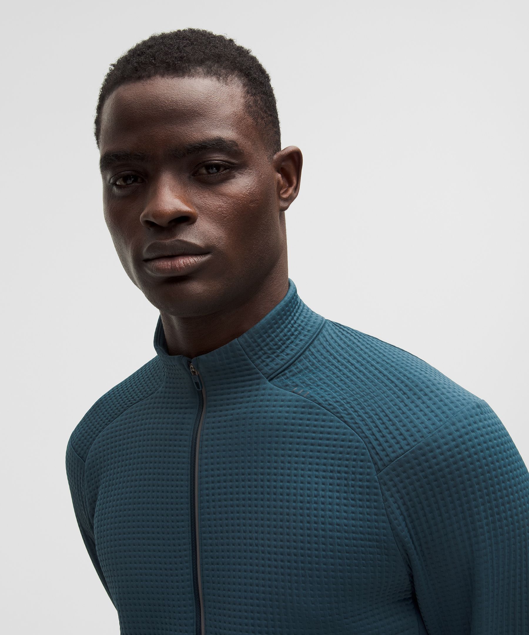 Waffle-Knit Half Zip