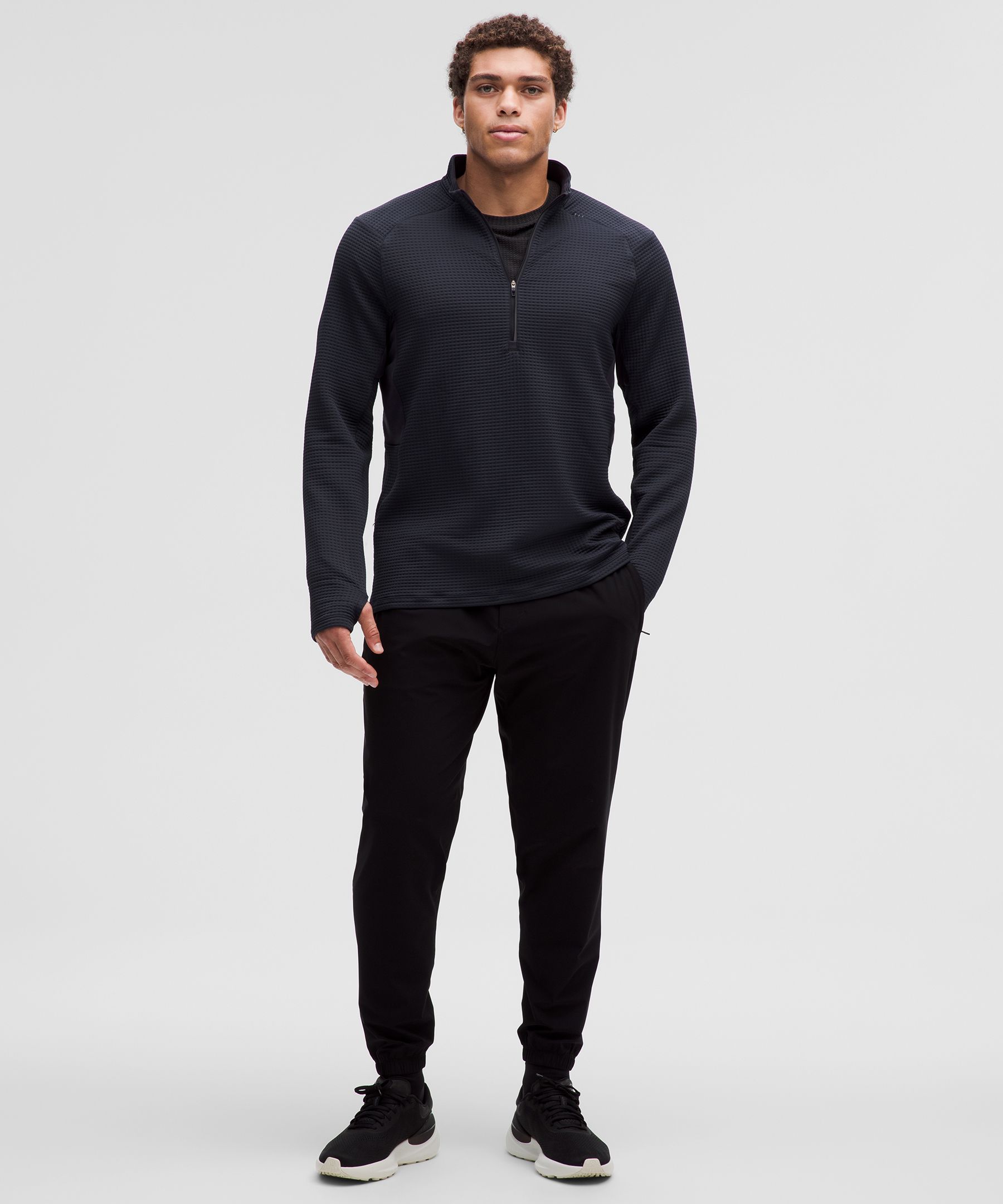 Waffle-Knit Half Zip