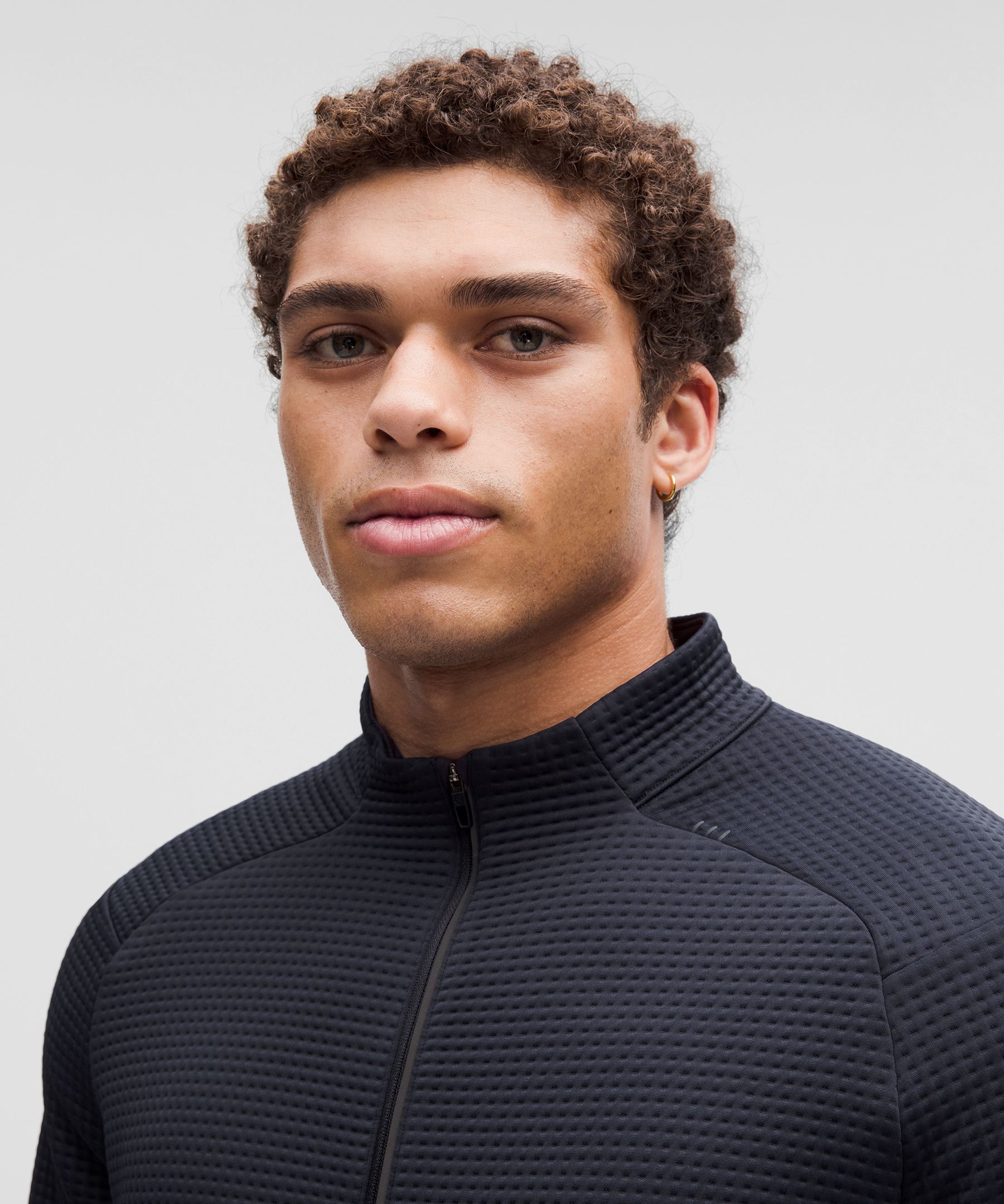 Waffle-Knit Half Zip
