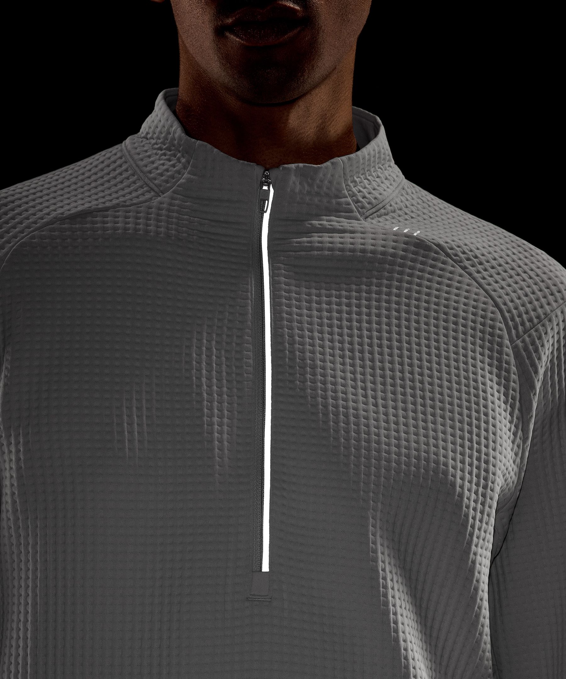 Waffle-Knit Half Zip